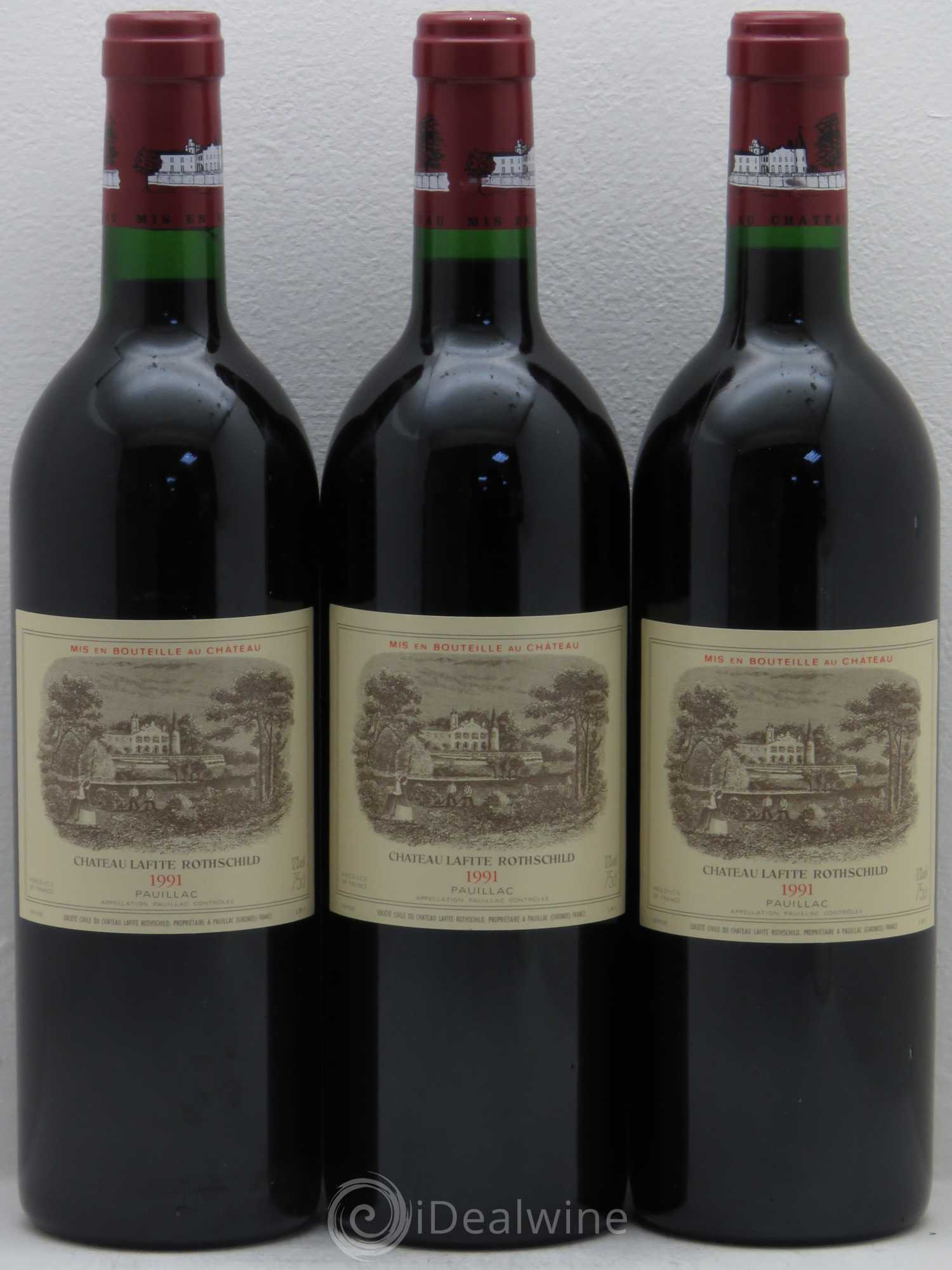 Château Lafite Rothschild 1er Grand Cru Classé 1991 - Lot de 3 bouteilles - 0