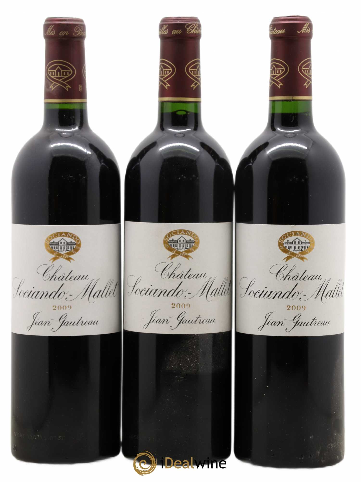 Château Sociando Mallet 2009 - Lot de 3 bouteilles - 0