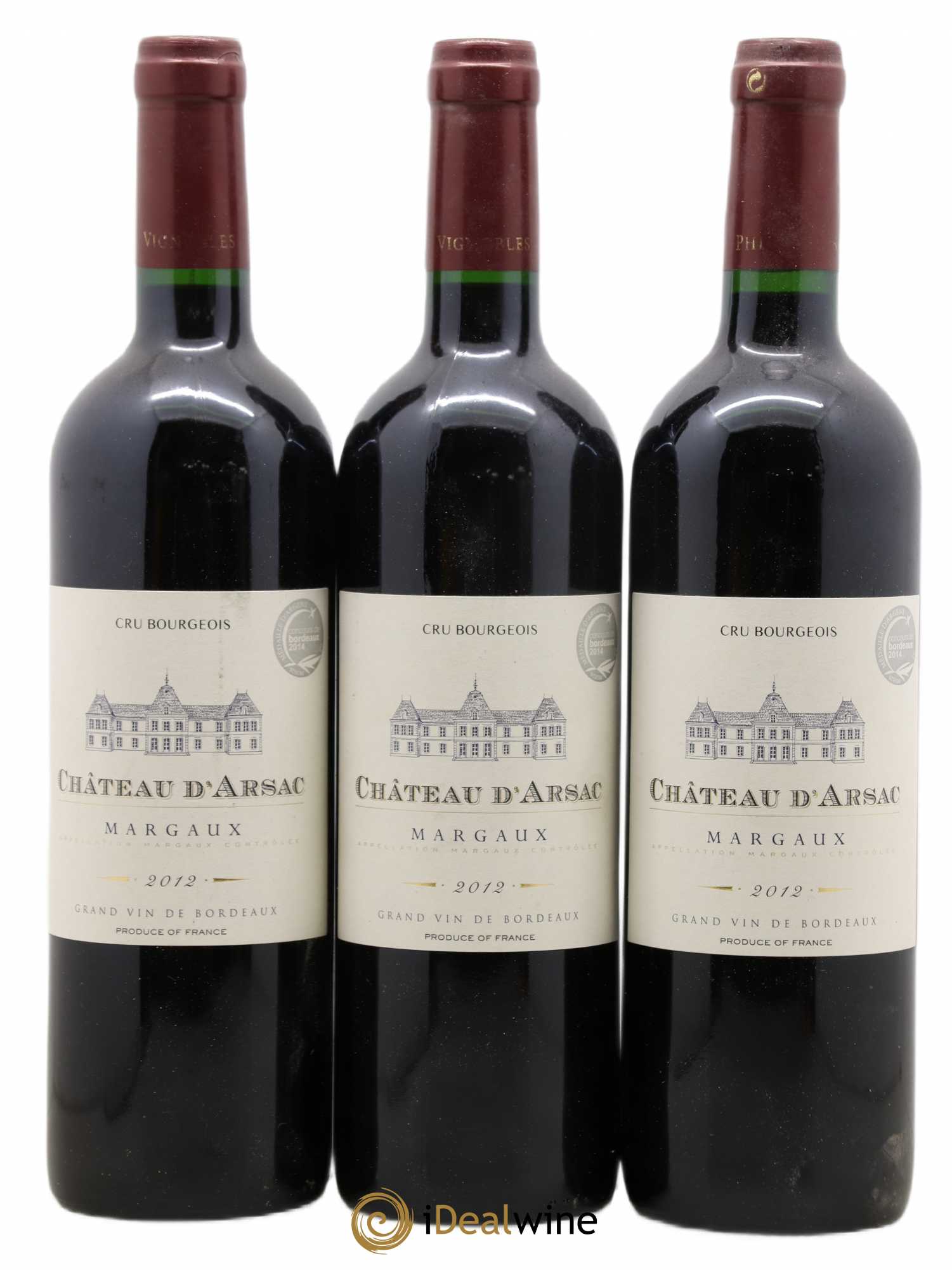 Château d' Arsac Cru Bourgeois 2012 - Lot de 3 bouteilles - 0
