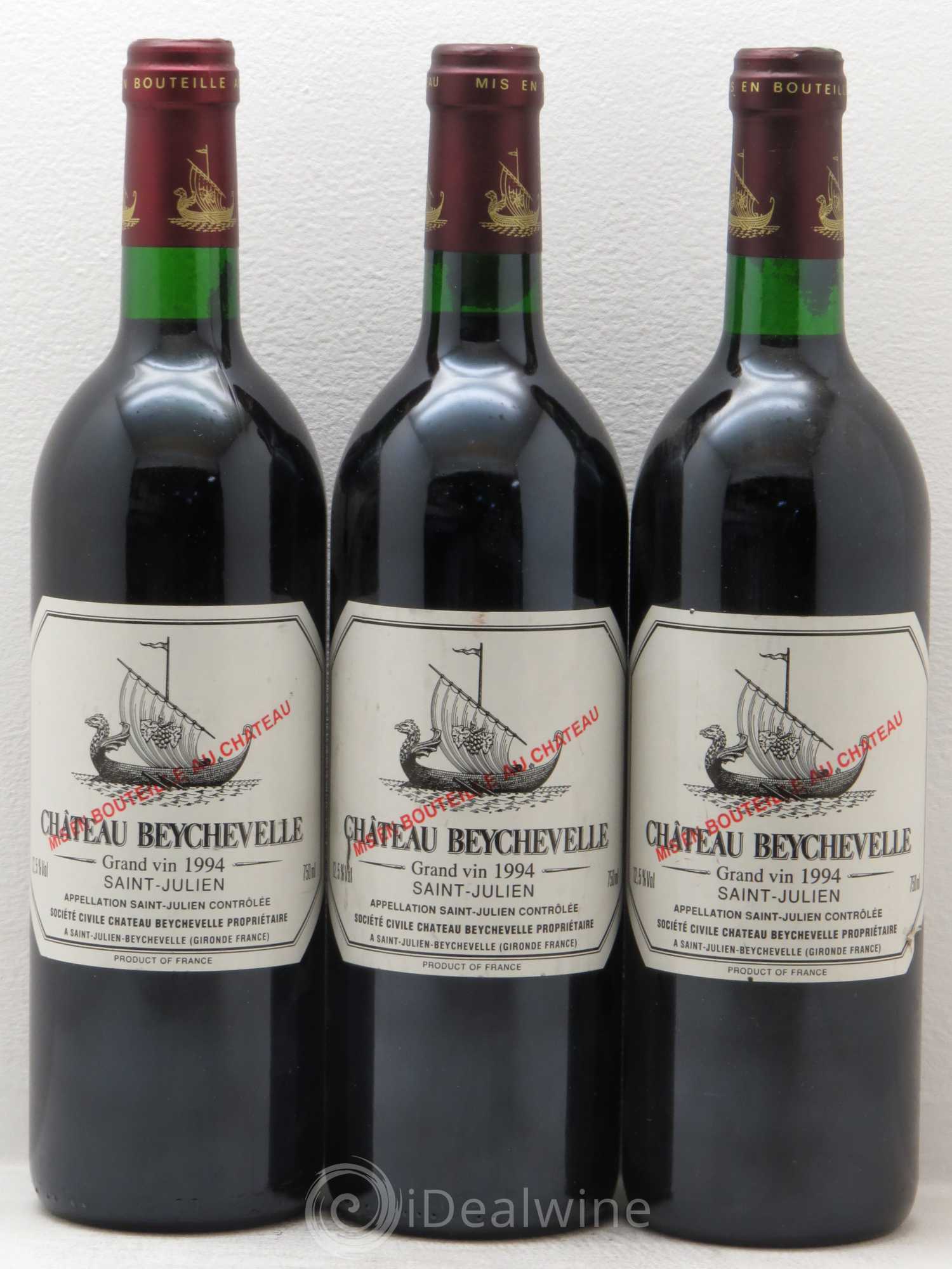 Château Beychevelle 4ème Grand Cru Classé 1994 - Lot de 3 bouteilles - 0