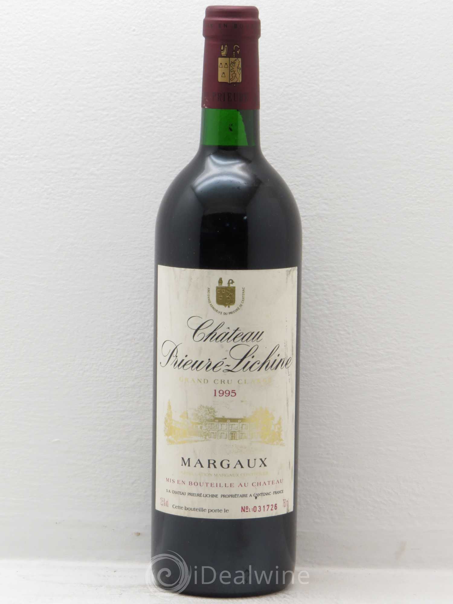 Château Prieuré Lichine 4ème Grand Cru Classé 1995 - Lot de 1 bouteille - 0