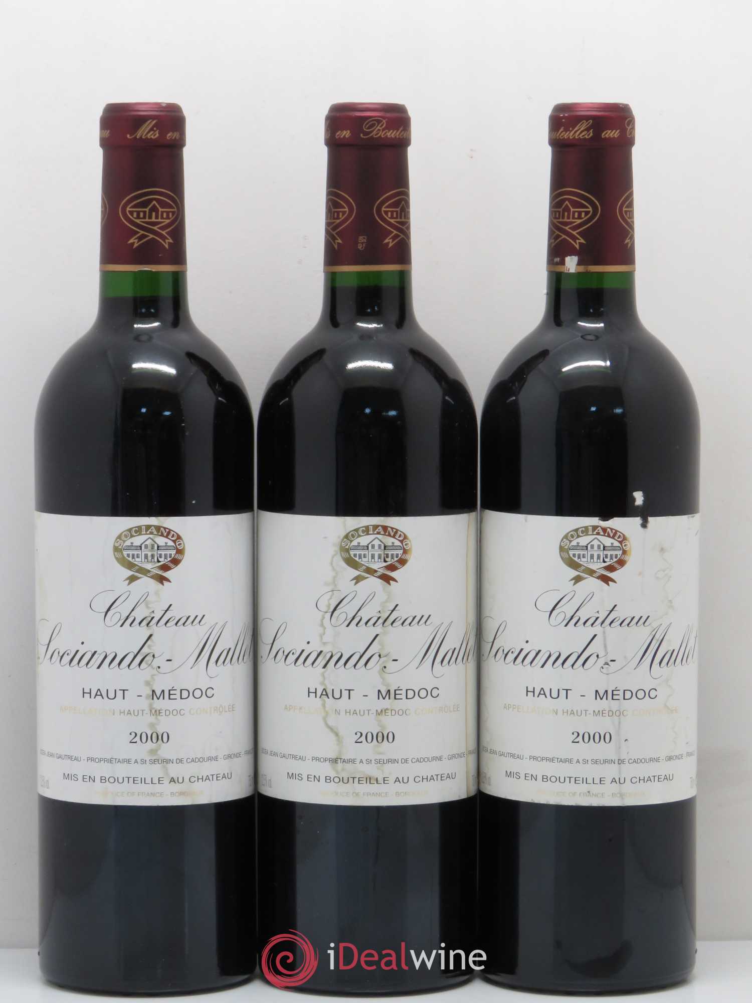 Château Sociando Mallet 2000 - Lot de 6 bouteilles - 1