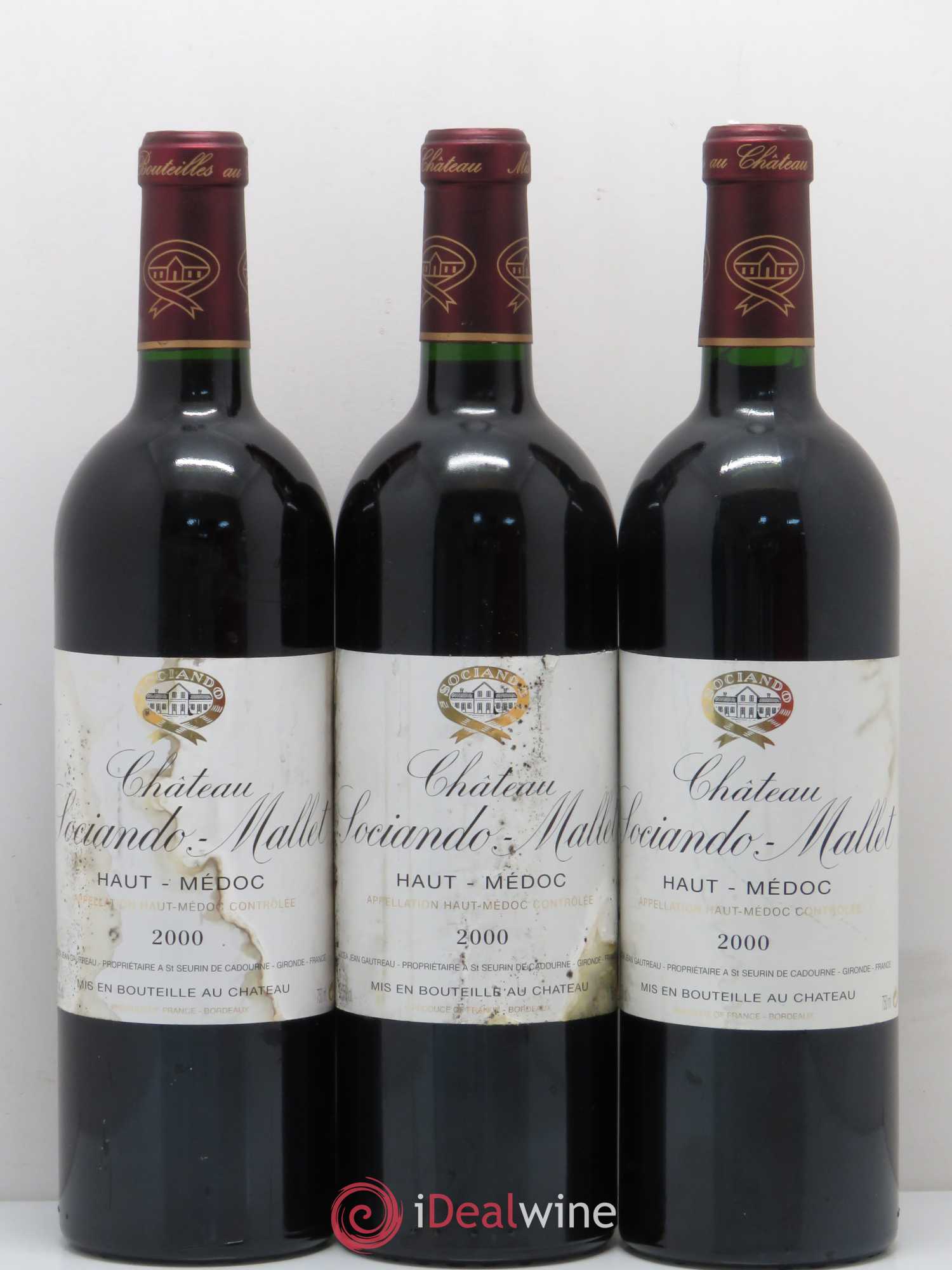 Château Sociando Mallet 2000 - Lot de 6 bouteilles - 2