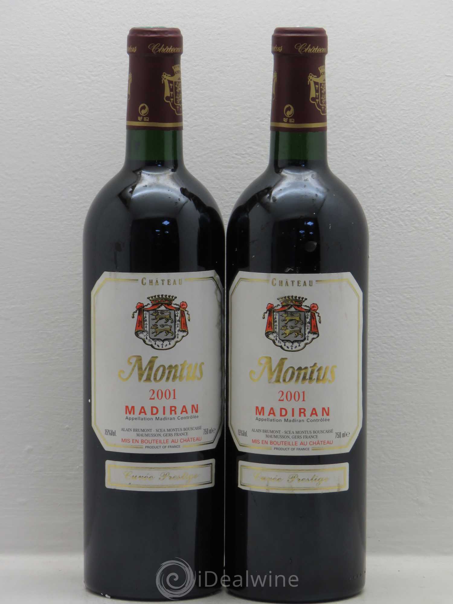 Madiran Château Montus-Prestige Alain Brumont 2001 - Lot de 2 bouteilles - 0
