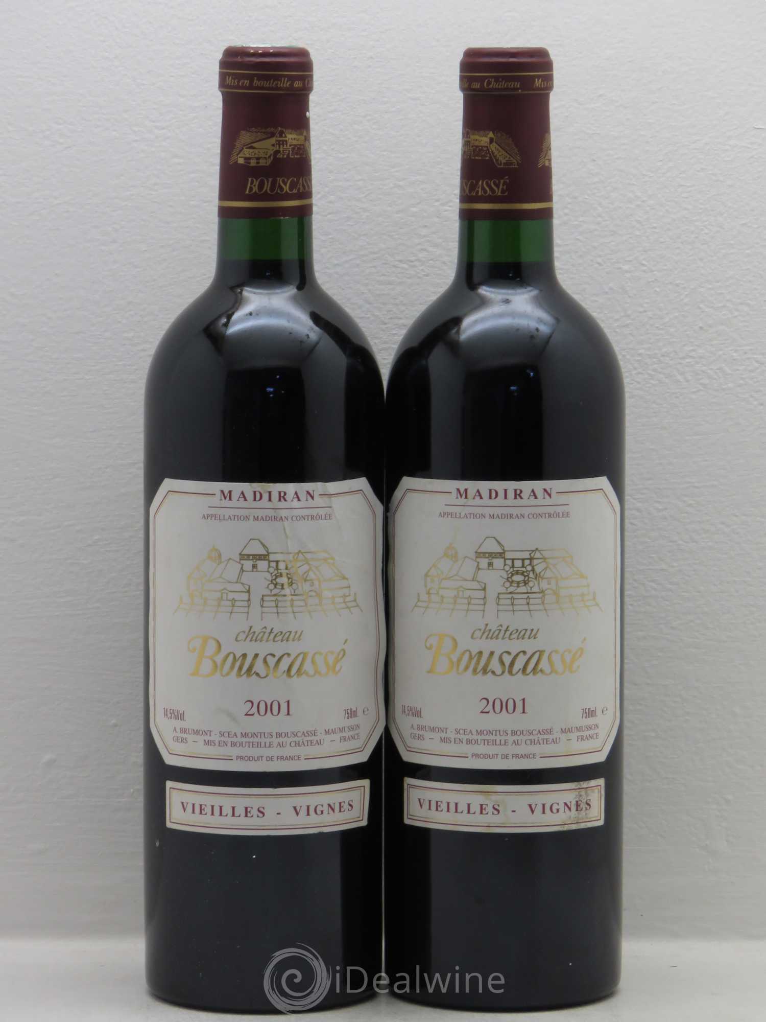 Madiran Vieilles Vignes Château Bouscassé - Alain Brumont 2001 - Lot de 2 bouteilles - 0