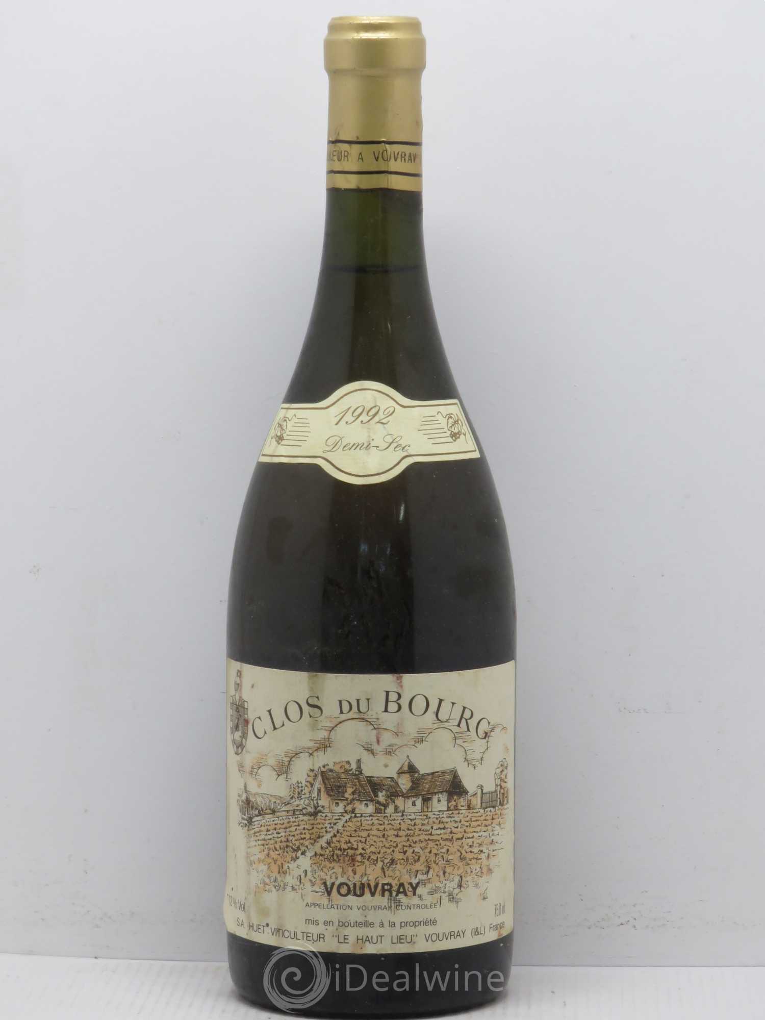 Vouvray Clos du Bourg Demi-Sec Domaine Huet 1992 - Lot de 1 bouteille - 0