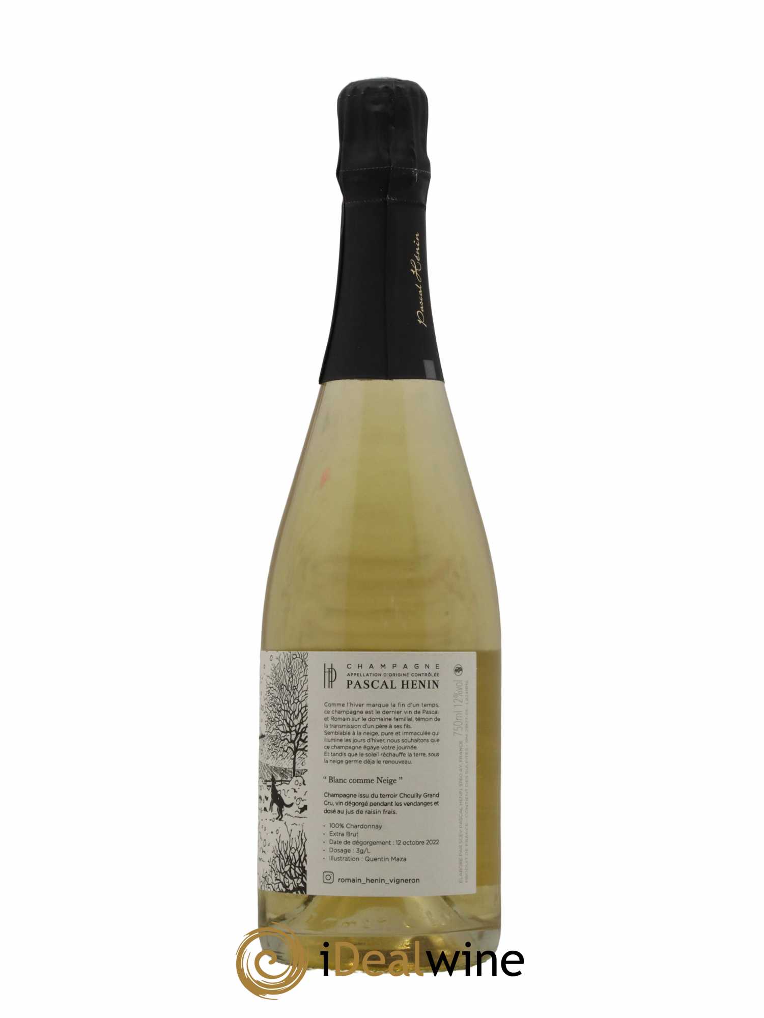 Champagne Blanc Comme Neige Pascal Hénin - Lot de 1 bouteille - 1