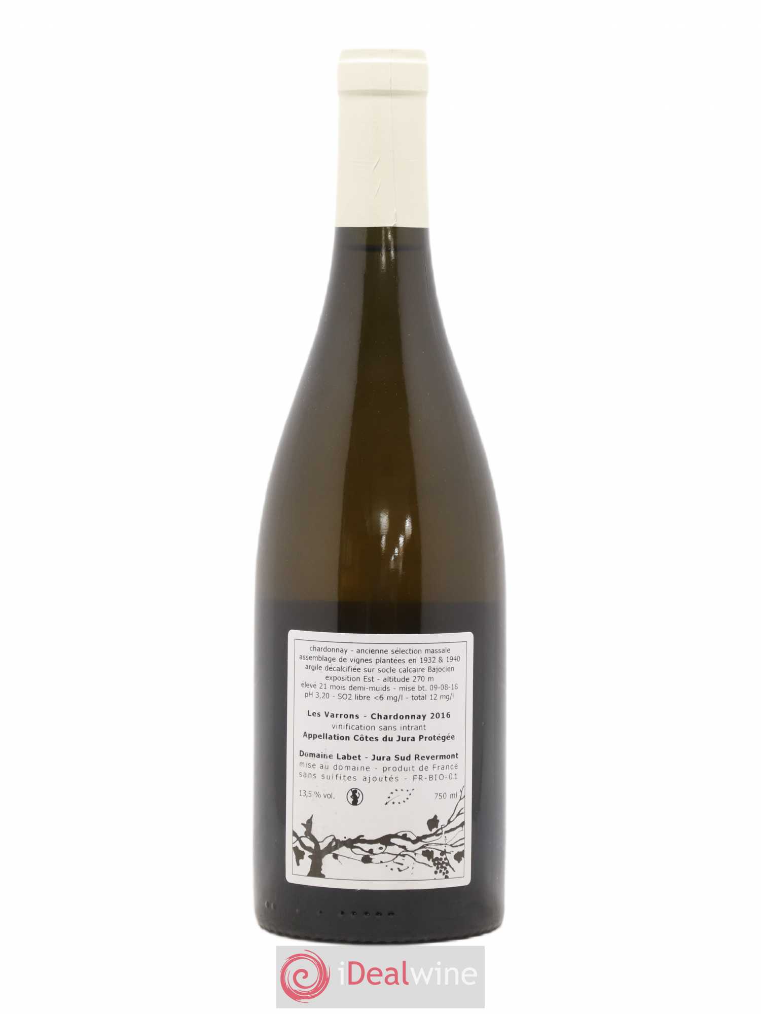 Côtes du Jura Chardonnay Les Varrons Romain - Julien - Charline Labet 2016 - Lot de 1 bouteille - 1