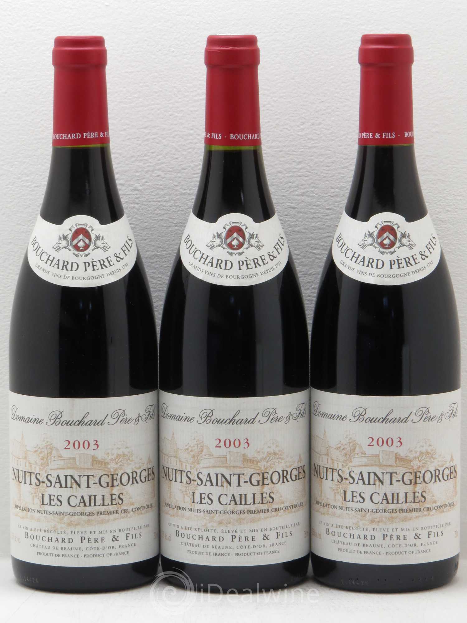 Nuits-Saint-Georges 1er Cru Les Cailles Bouchard Père & Fils 2003 - Lot de 3 bouteilles - 0