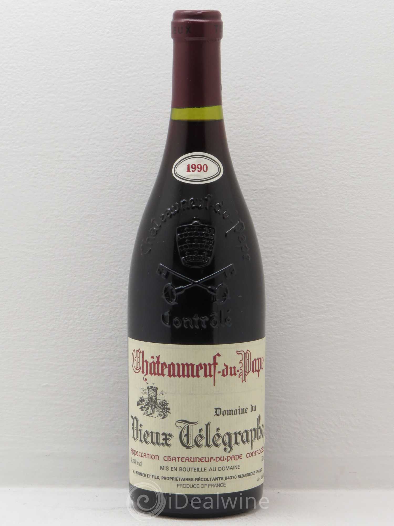 Châteauneuf-du-Pape Vieux Télégraphe (Domaine du) Vignobles Brunier 1990 - Lot de 1 bouteille - 0