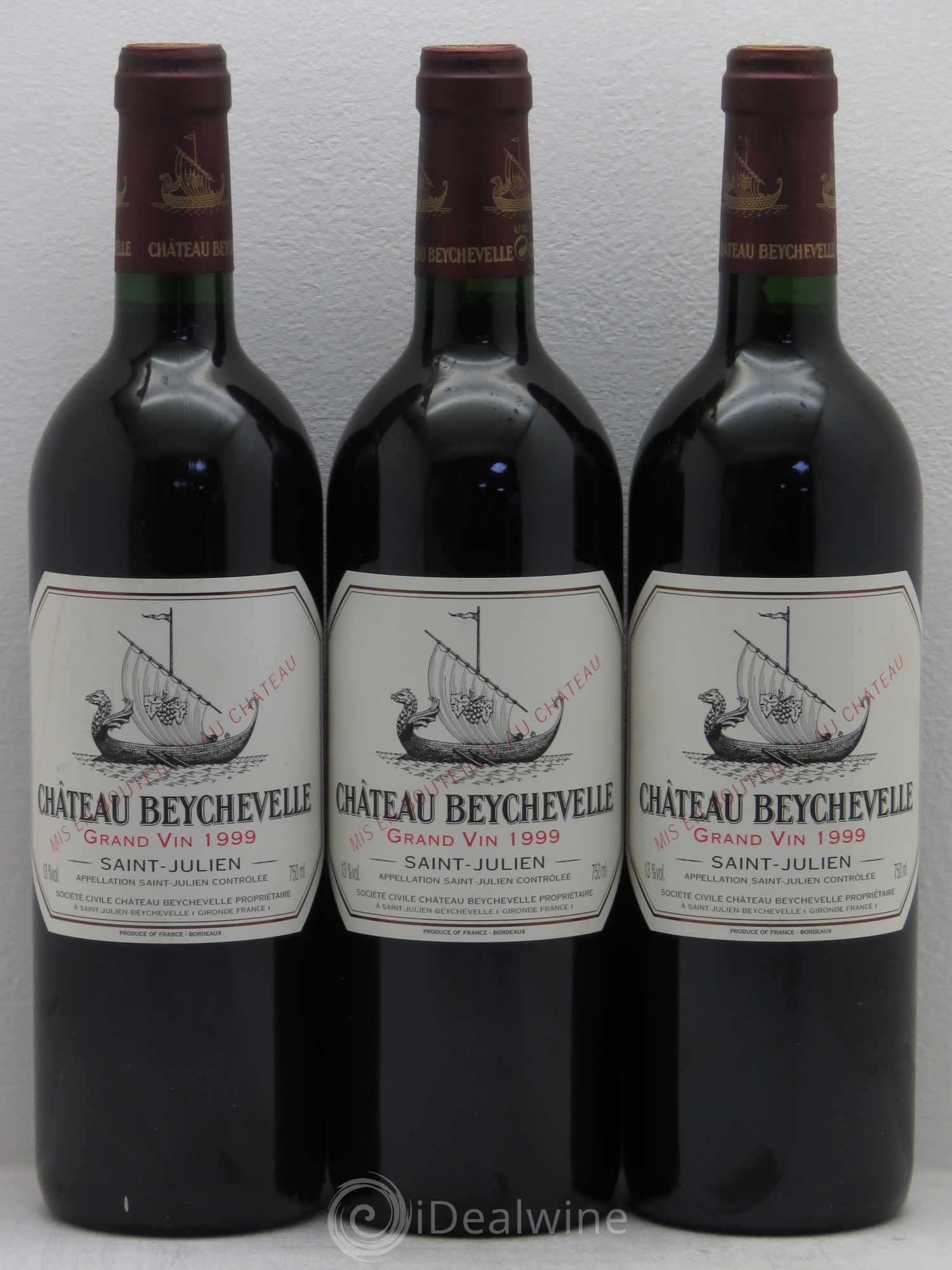 Château Beychevelle 4ème Grand Cru Classé 1999 - Lot de 3 bouteilles - 0