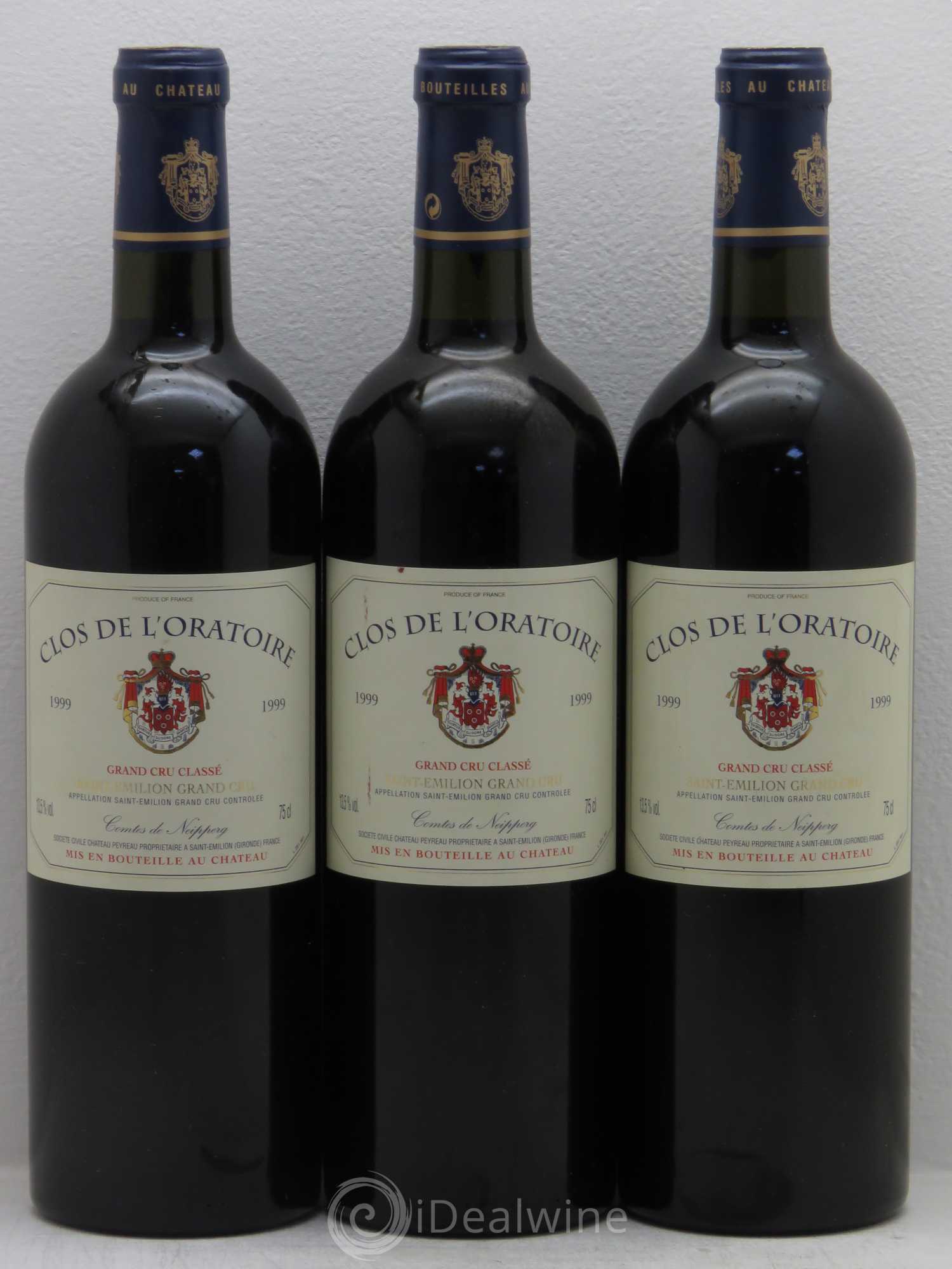 Clos de l'Oratoire Grand Cru Classé 1999 - Lot de 3 bouteilles - 0