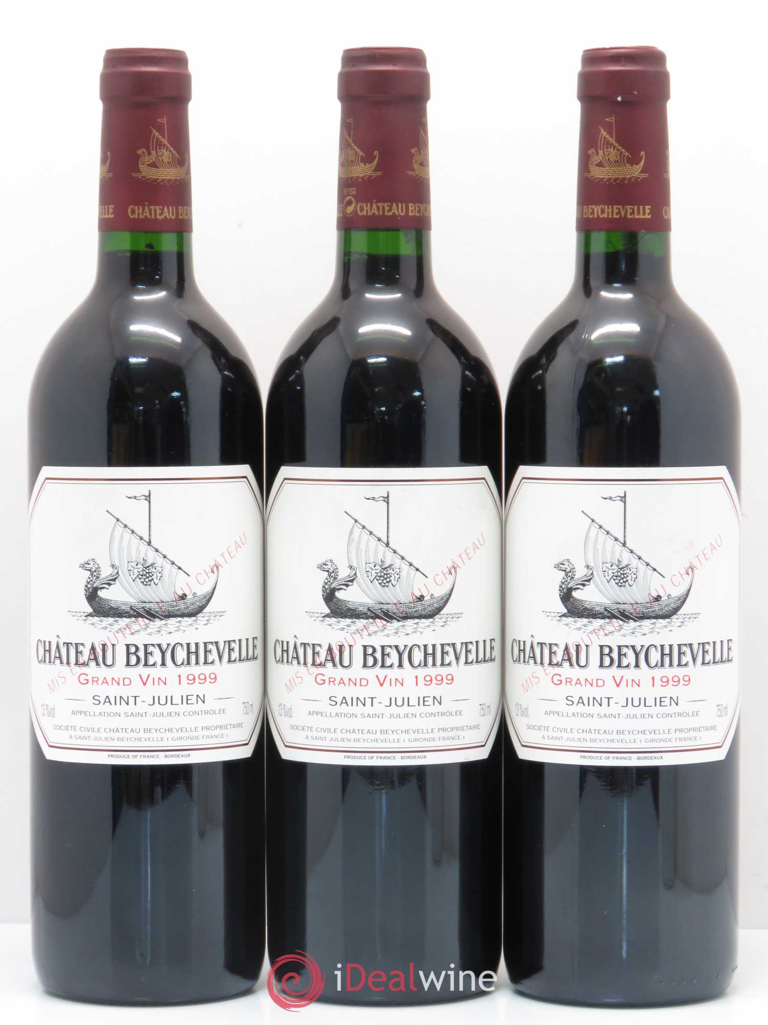 Château Beychevelle 4ème Grand Cru Classé 1999 - Lot de 3 bouteilles - 0