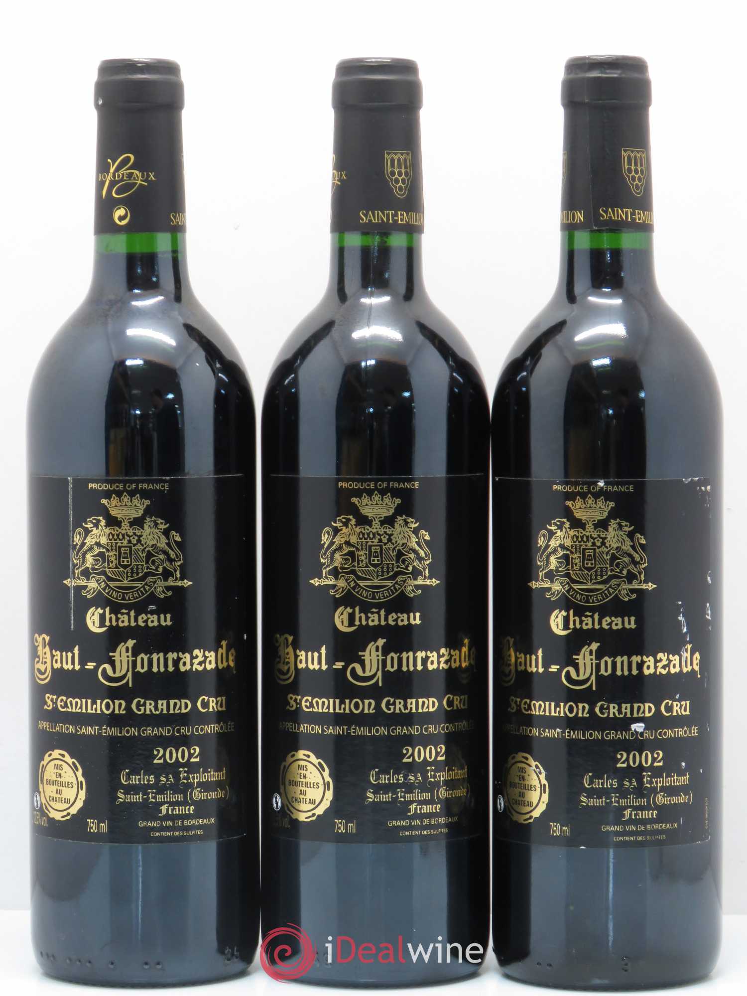 Saint-Émilion Château Haut Fonzarade 2002 - Posten von 3 Flaschen - 0