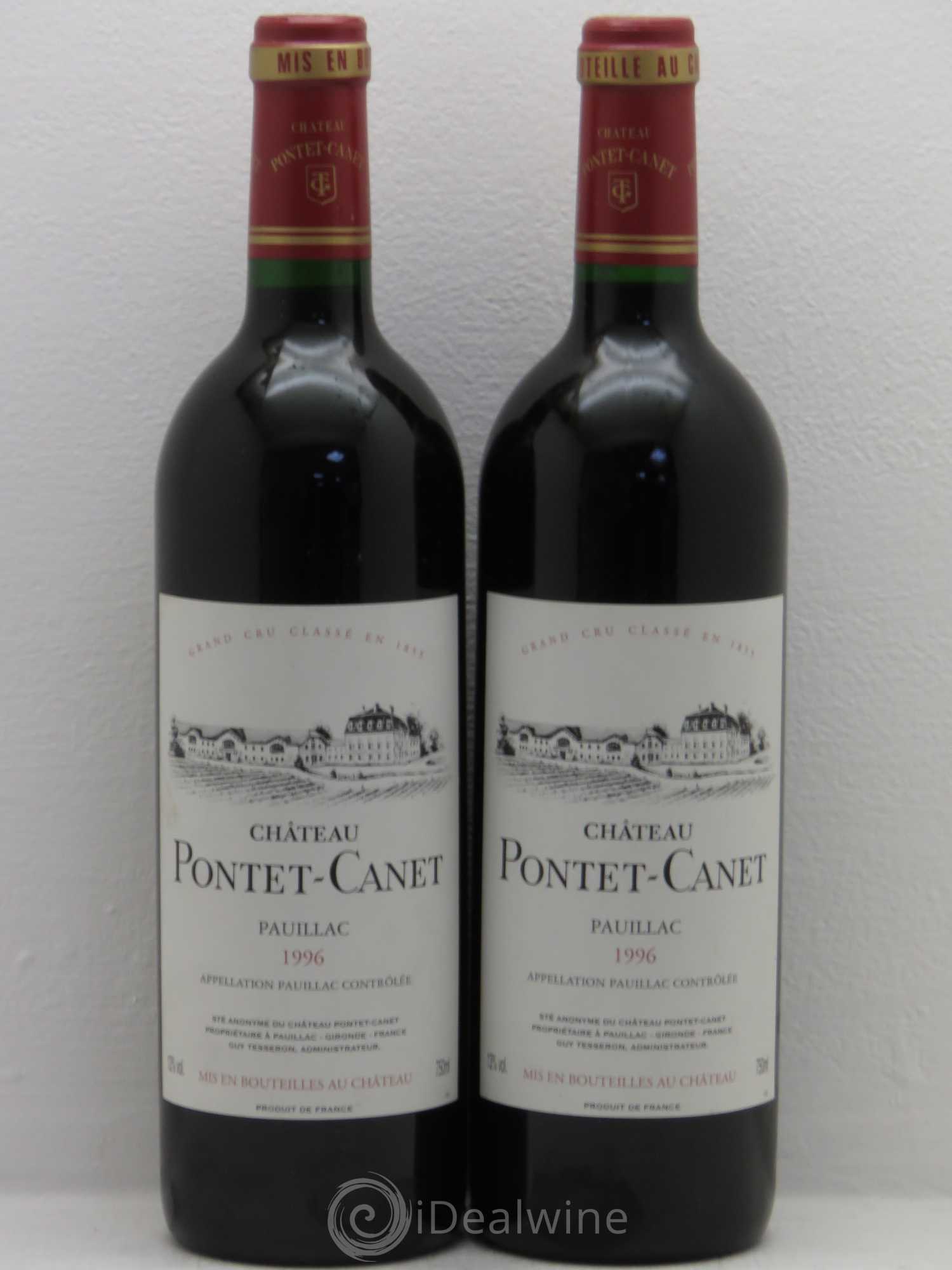 Château Pontet Canet 5ème Grand Cru Classé 1996 - Lot de 2 bouteilles - 0