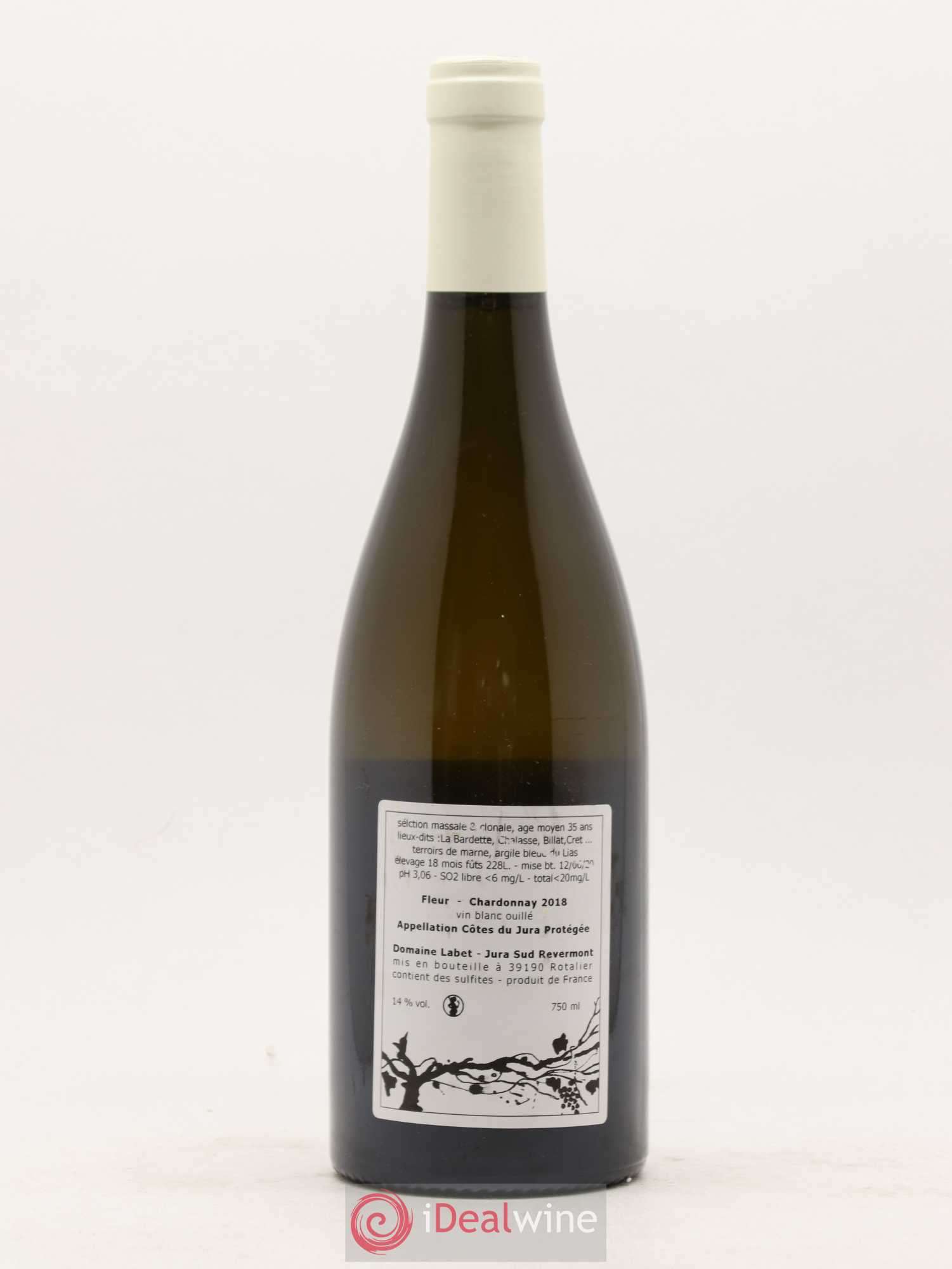 Côtes du Jura Chardonnay Fleur Romain - Julien - Charline Labet 2018 - Lot de 1 bouteille - 1