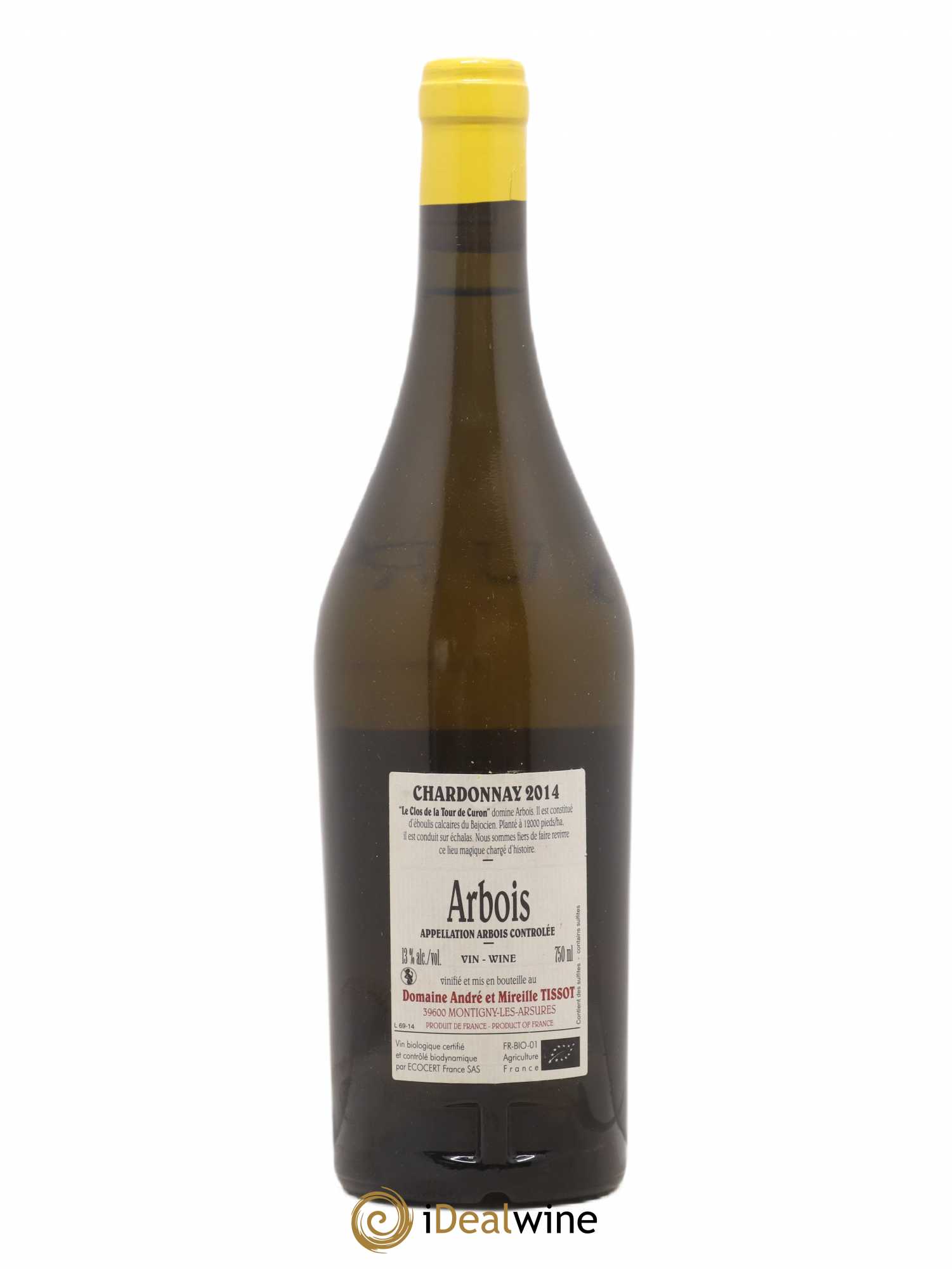 Arbois Chardonnay Le Clos de la Tour de Curon Bénédicte et Stéphane Tissot 2014 - Lot de 1 bouteille - 1