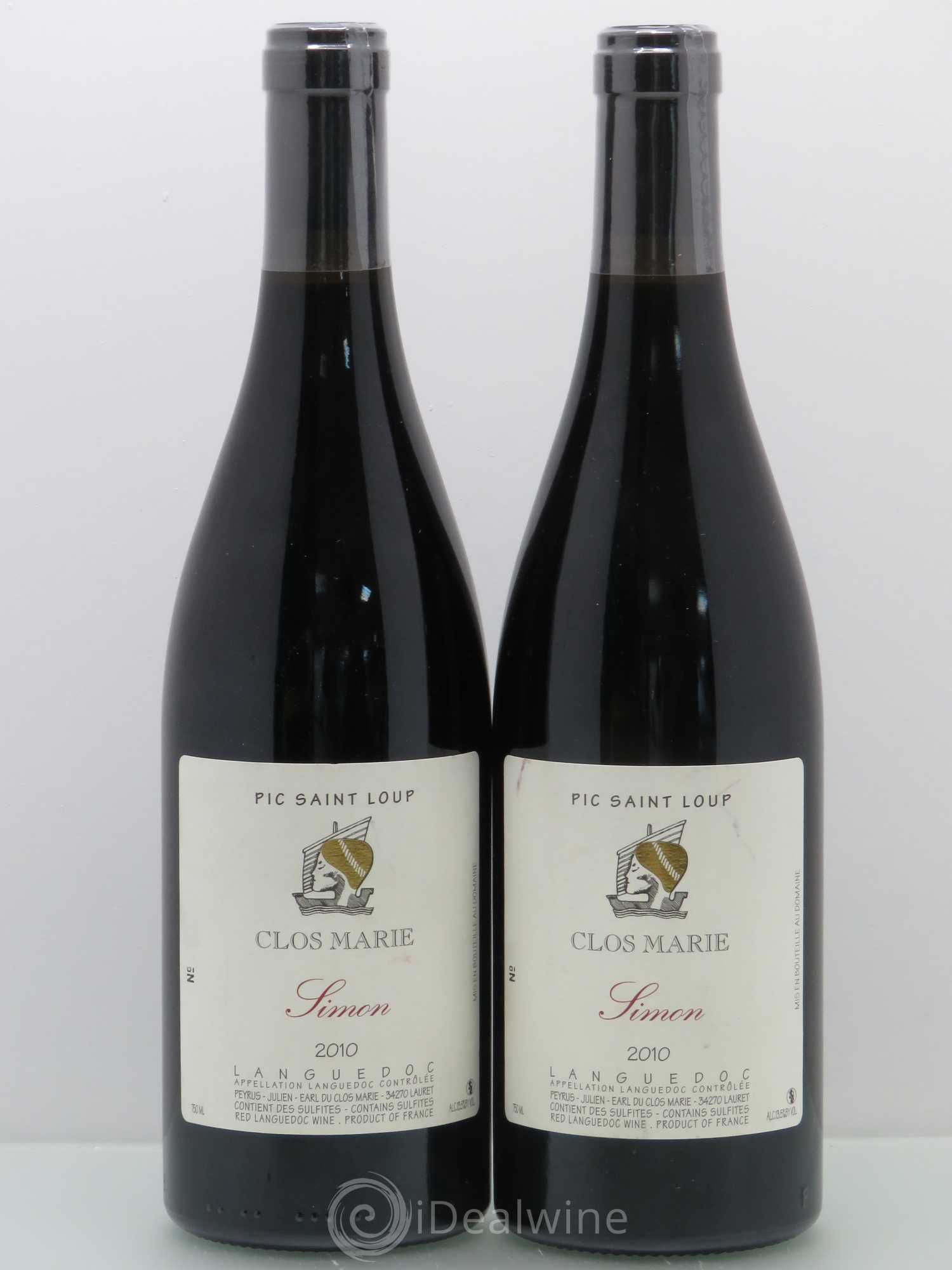 Pic Saint-Loup Clos Marie Cuvée Simon Christophe Peyrus et Françoise Julien 2010 - Lot de 2 bouteilles - 0