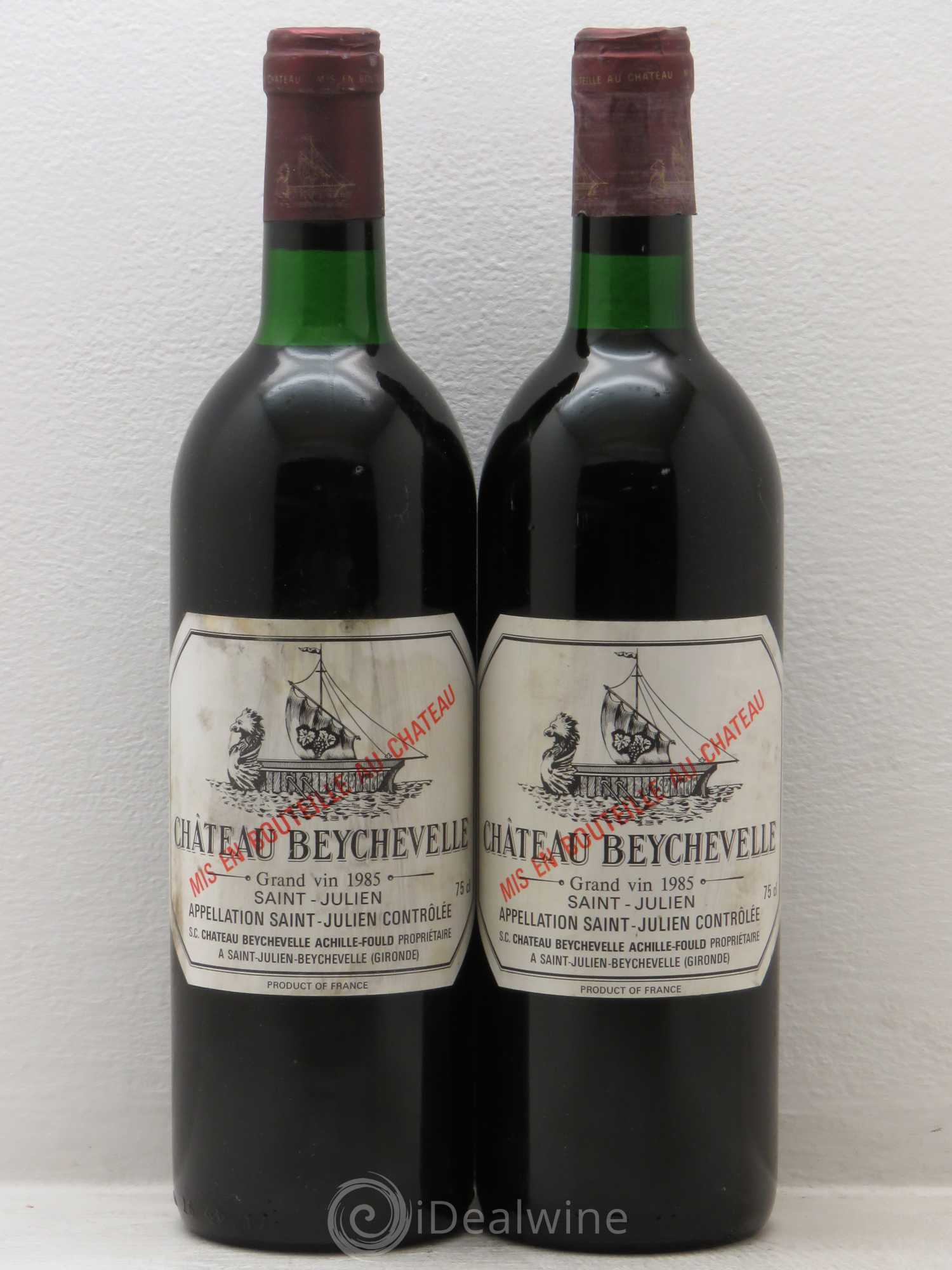 Château Beychevelle 4ème Grand Cru Classé 1985 - Lot de 2 bouteilles - 0