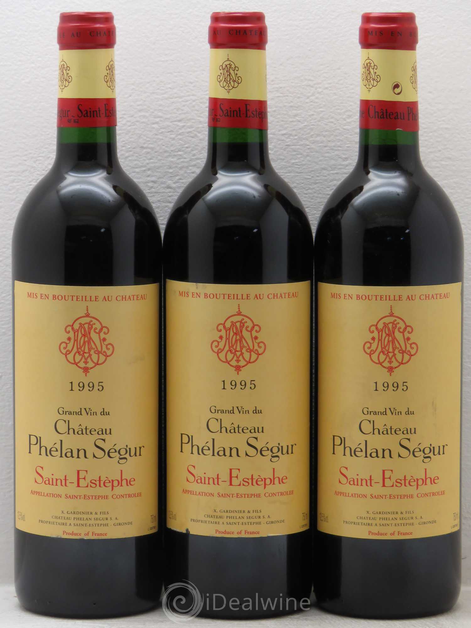 Château Phélan Ségur 1995 - Lot de 3 bouteilles - 0