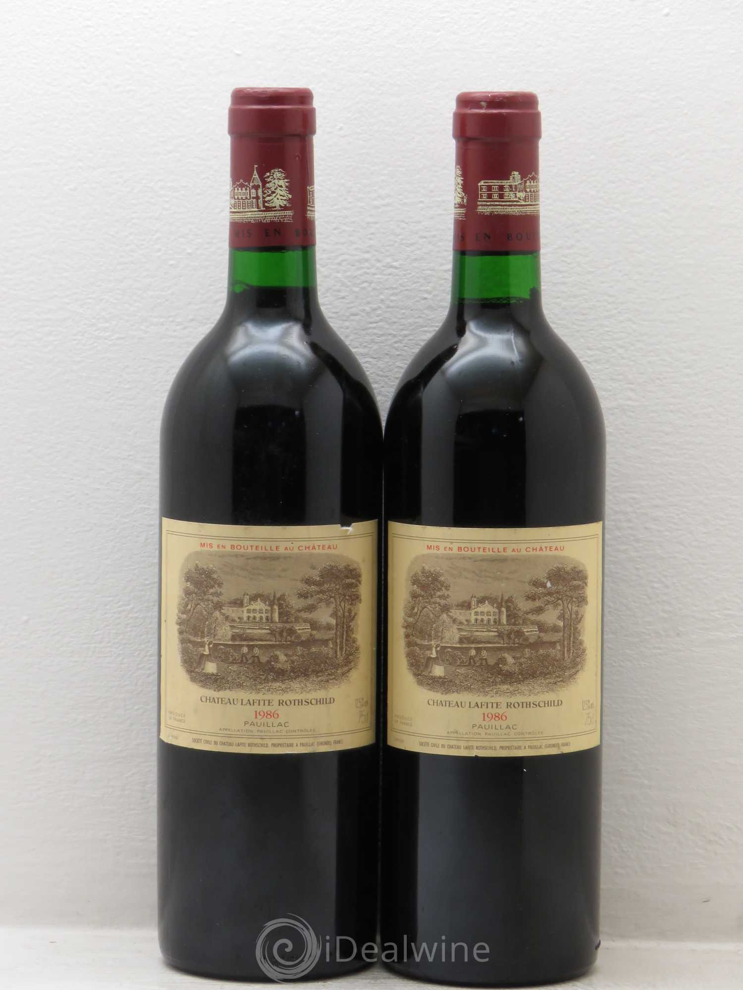 Château Lafite Rothschild 1er Grand Cru Classé 1986 - Lot de 2 bouteilles - 0