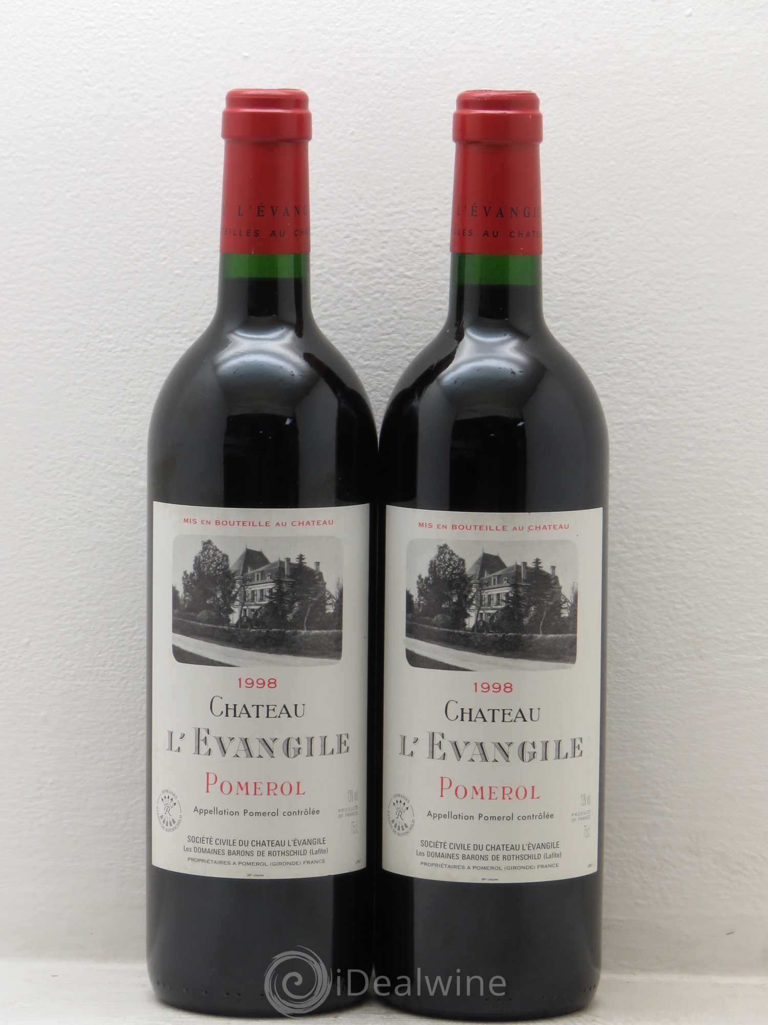 Château l' Évangile 1998 - Lot de 2 bouteilles - 0