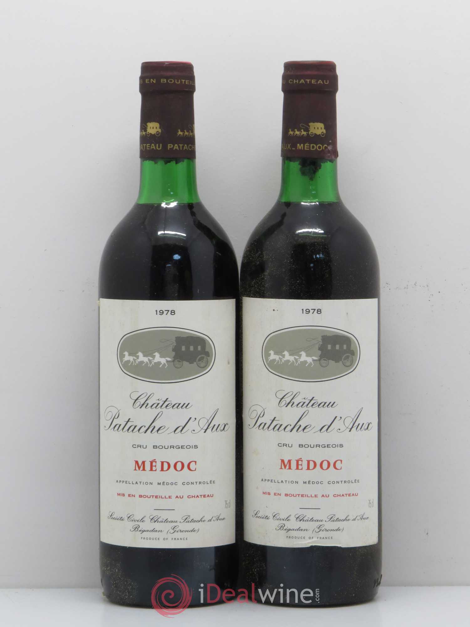 Château Patache d'Aux Cru Bourgeois 1978 - Lot de 2 bouteilles - 0