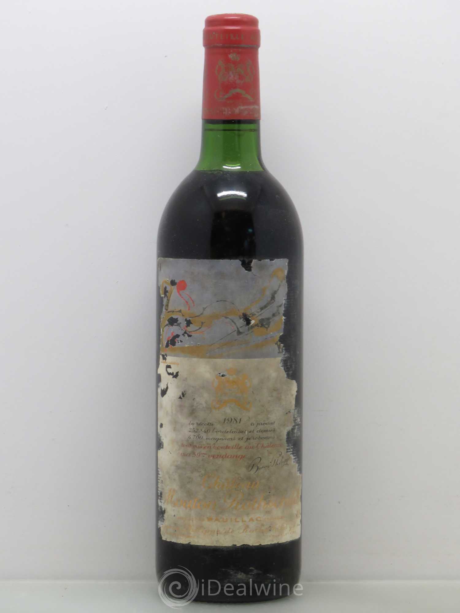 Château Mouton Rothschild 1er Grand Cru Classé 1981 - Lot de 1 bouteille - 0