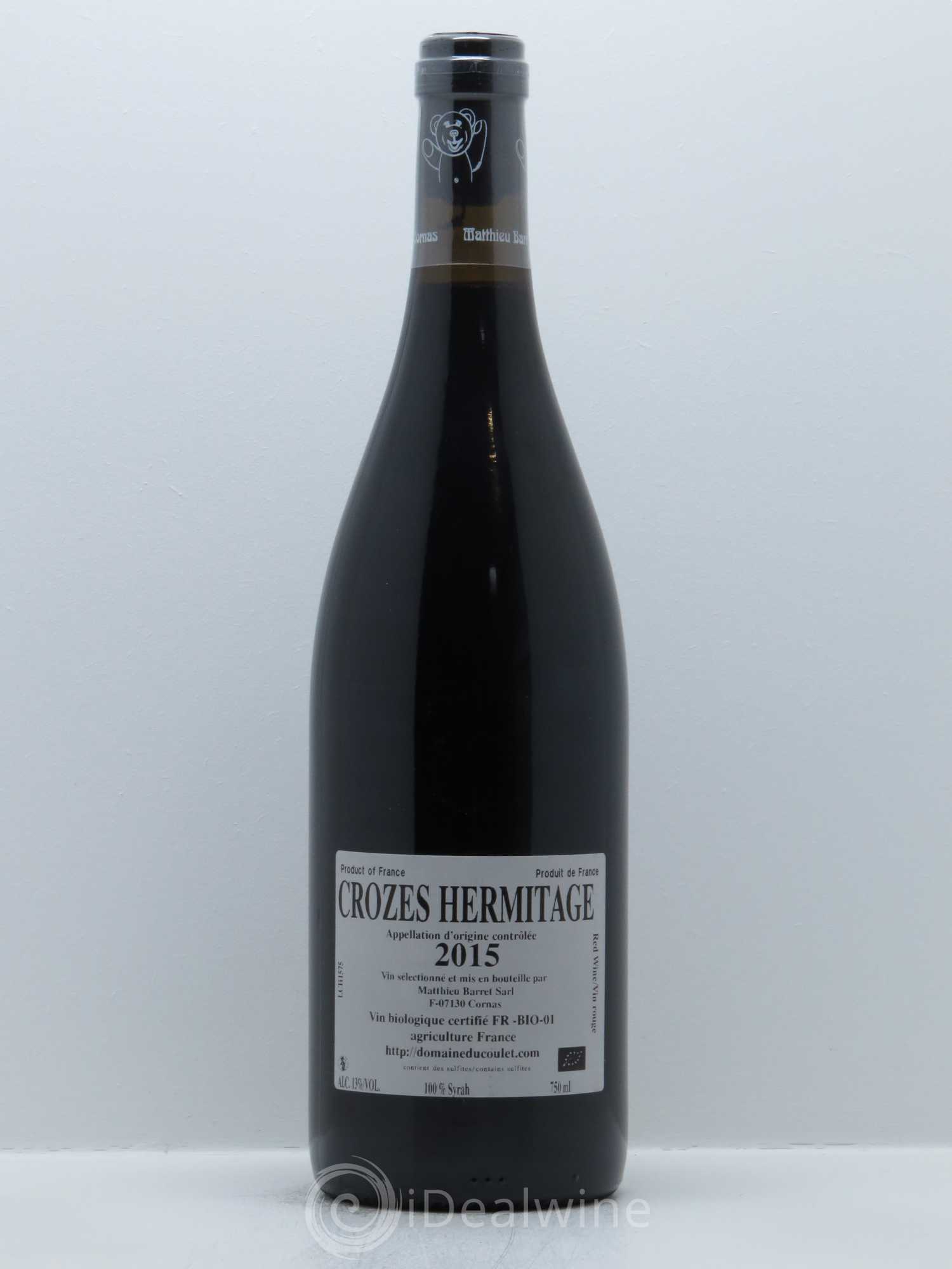 Crozes-Hermitage Et la Bannière Coulet (Domaine du) - Matthieu Barret 2015 - Lot de 1 bouteille - 1