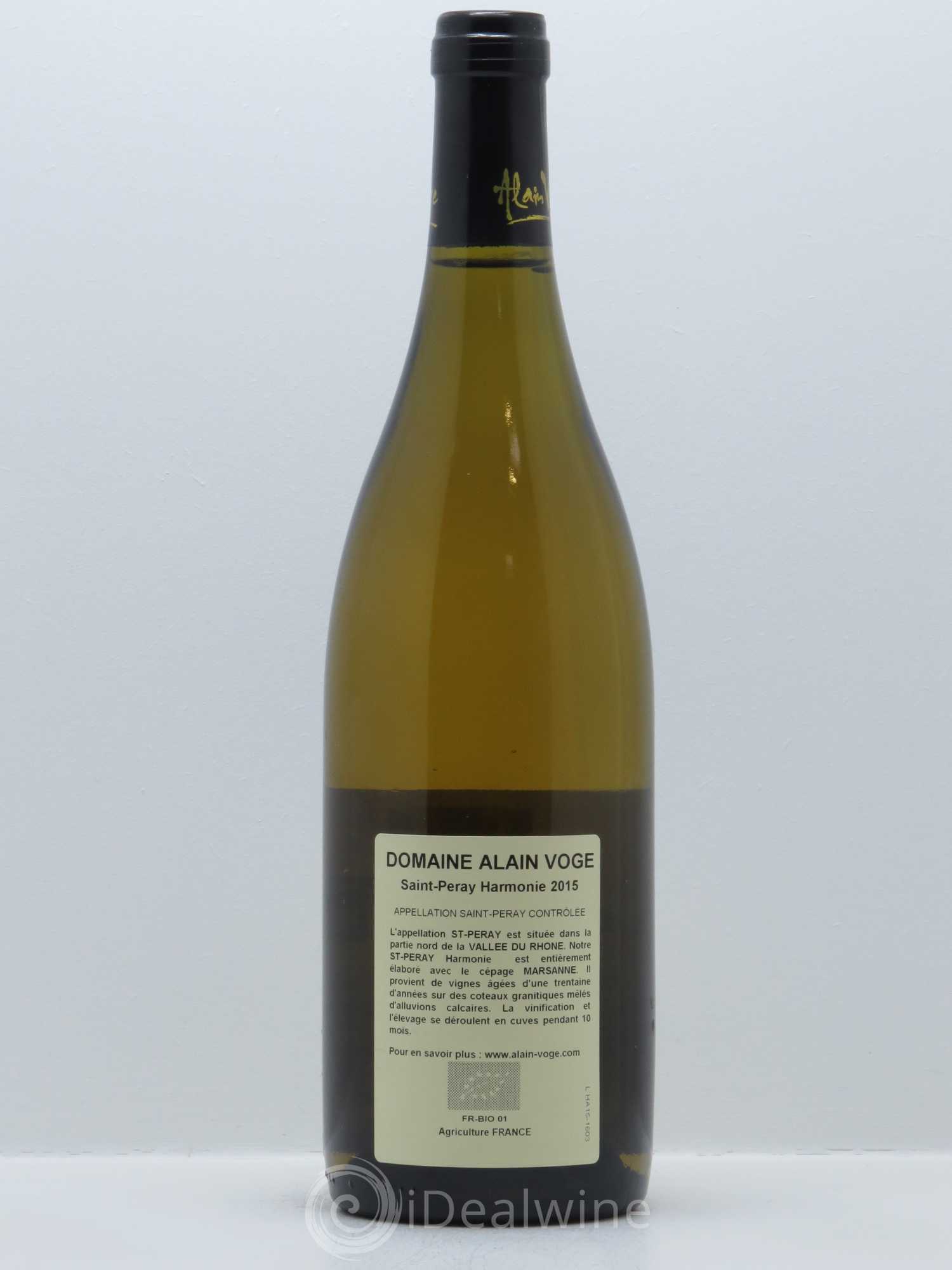 Saint-Péray Harmonie Alain Voge (Domaine) 2015 - Lot de 1 bouteille - 1