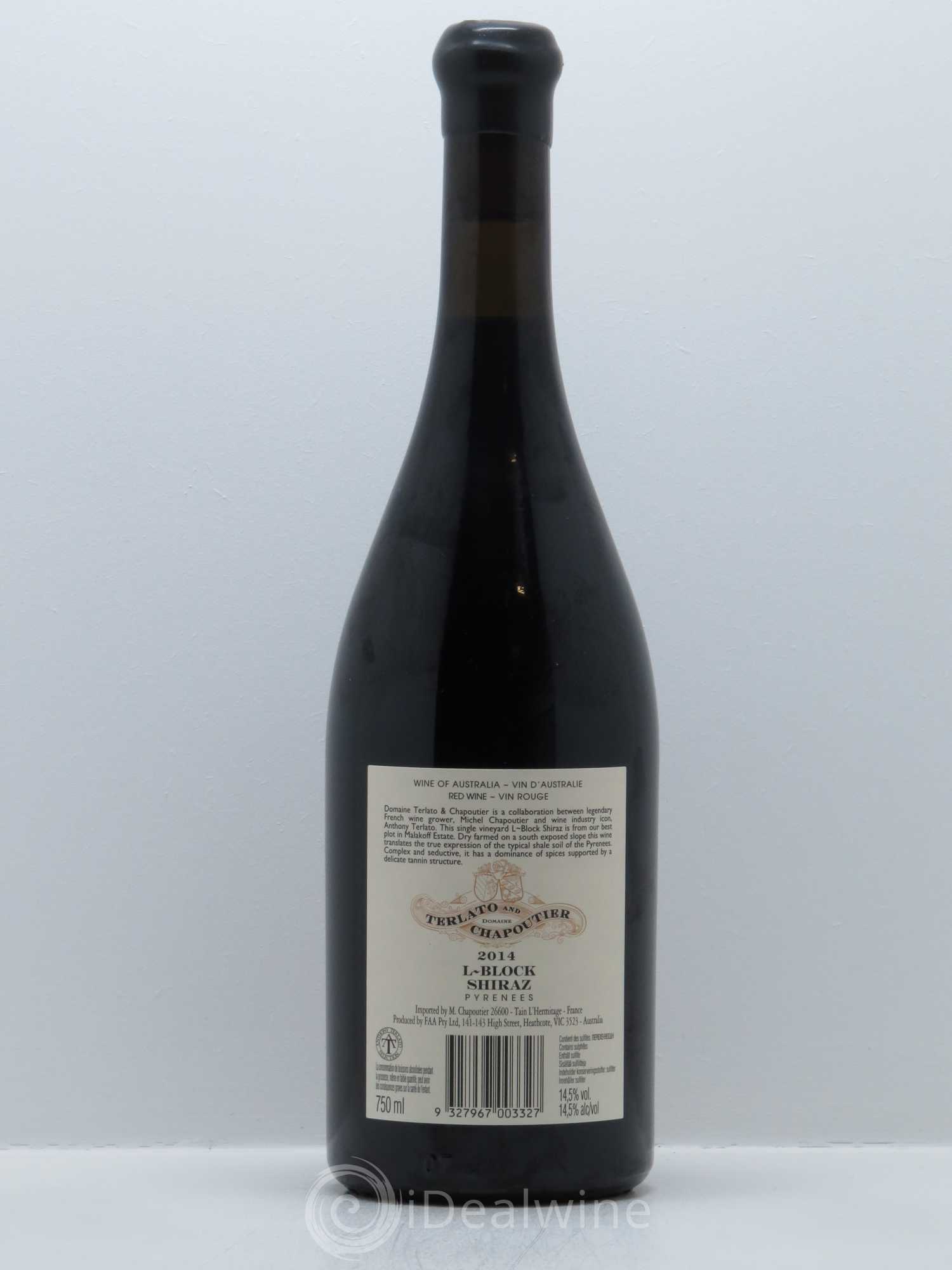 Australie Terlato & Chapoutier L-BLOCK Chapoutier 2014 - Lot de 1 bouteille - 1