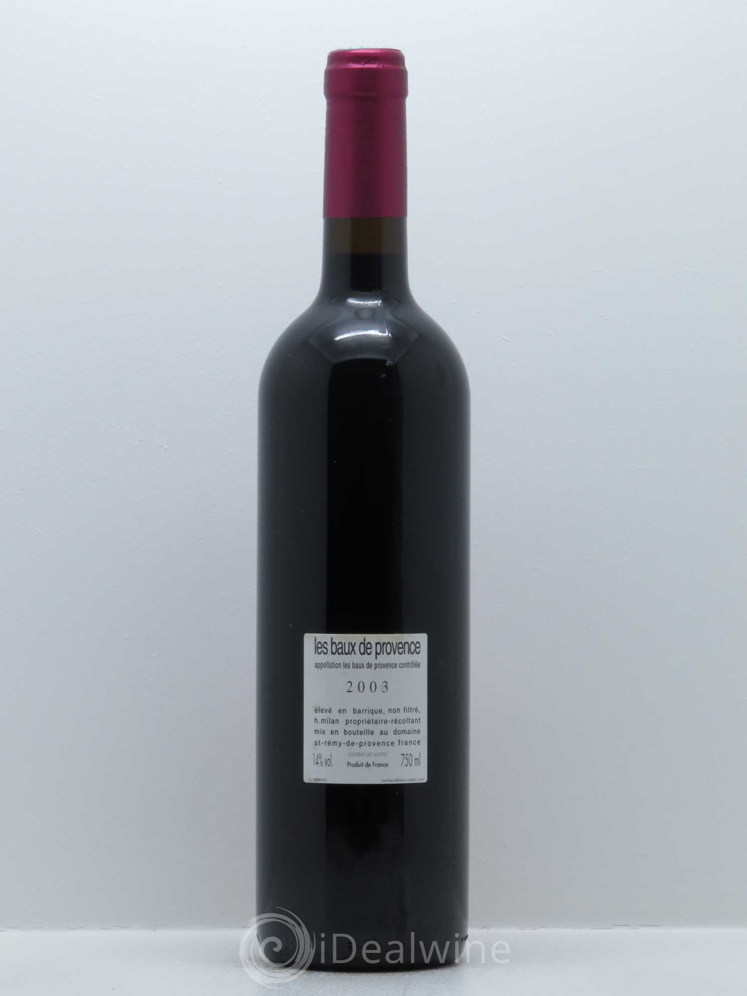 Baux de Provence Clos Milan Henri Milan 2003 - Lot de 1 bouteille - 1