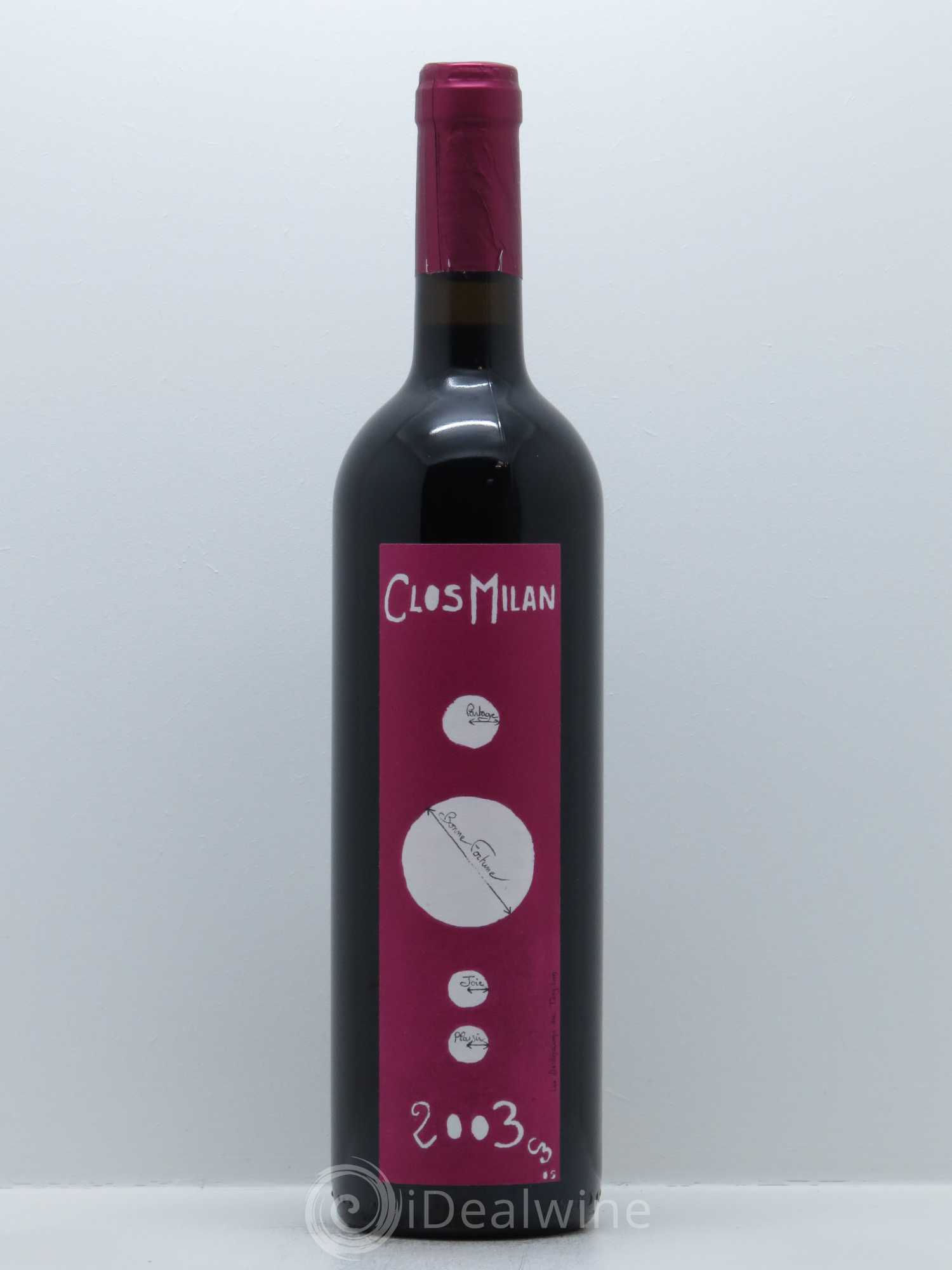 Baux de Provence Clos Milan Henri Milan 2003 - Lot de 1 bouteille - 0