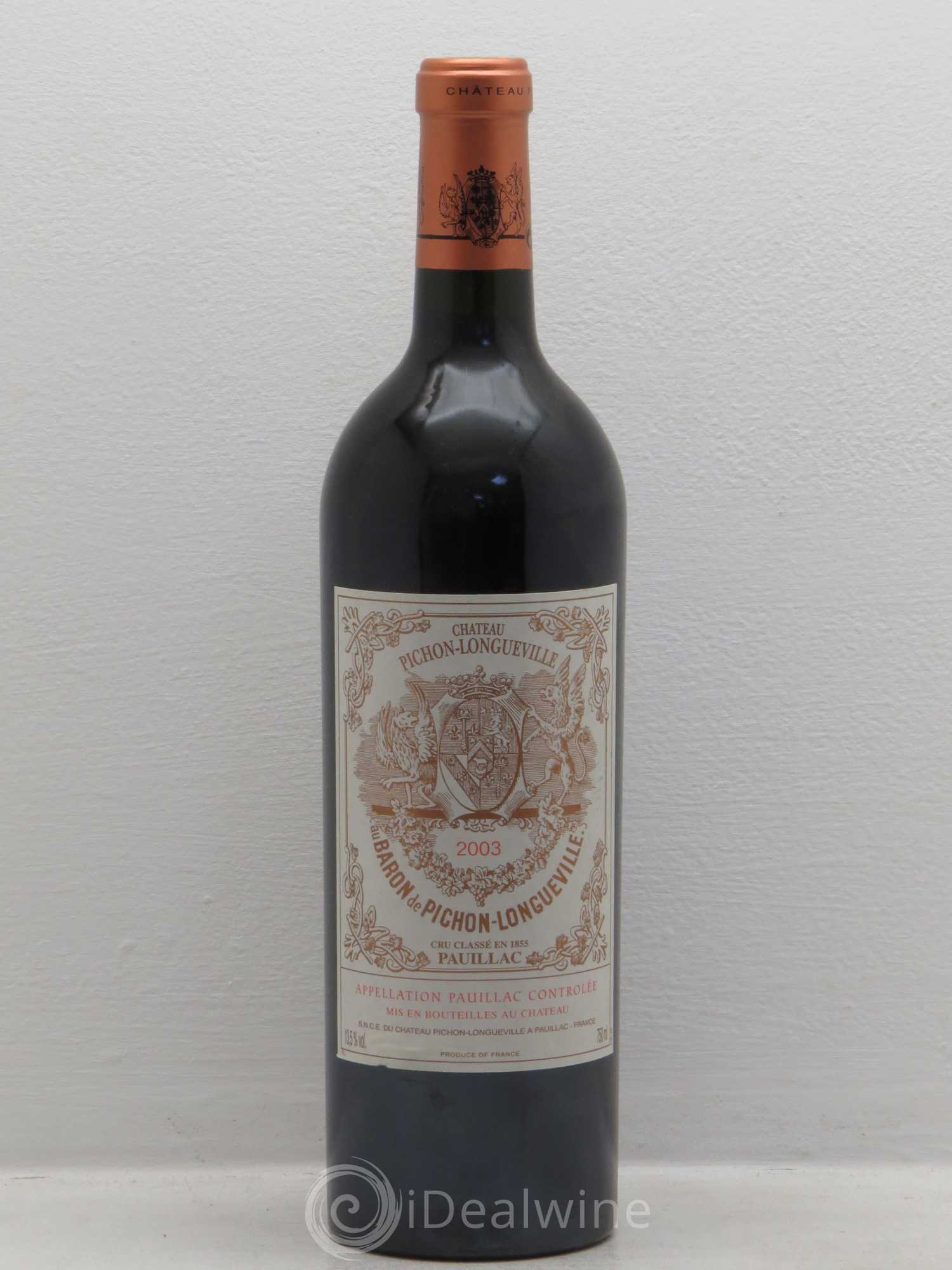 Pichon Longueville Baron 2ème Grand Cru Classé 2003 - Lot de 1 bouteille - 0