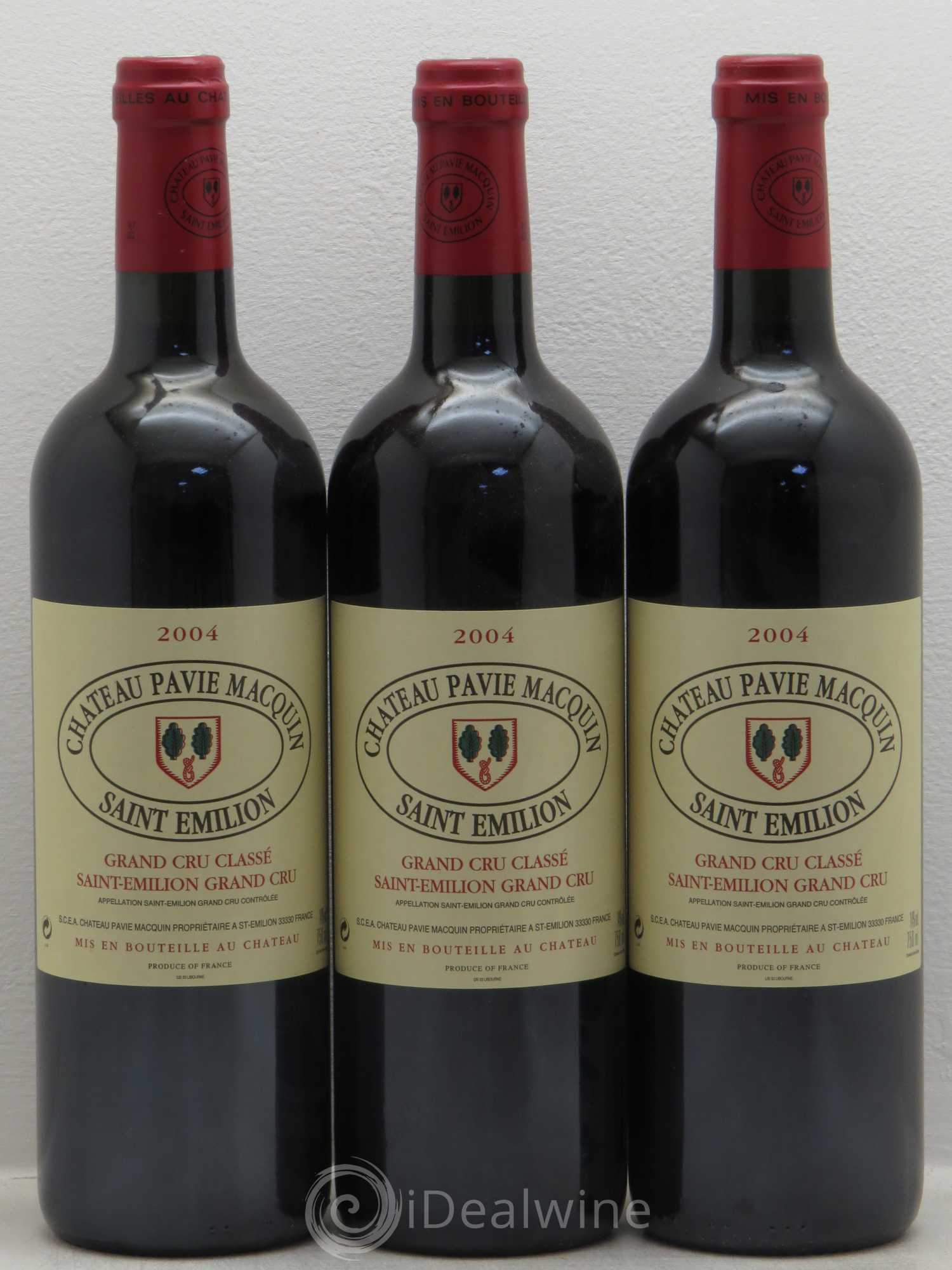 Château Pavie Macquin 1er Grand Cru Classé B 2004 - Lot de 3 bouteilles - 0
