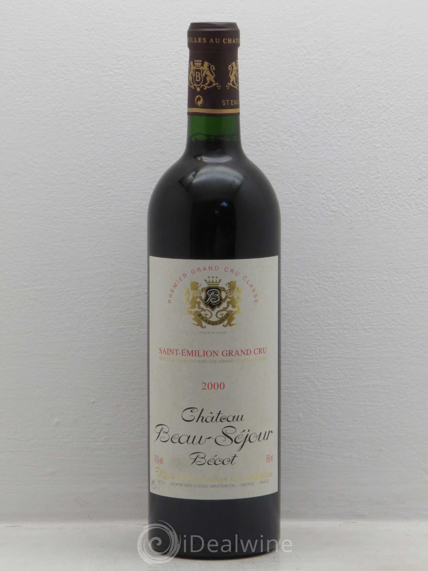 Château Beau-Séjour Bécot 1er Grand Cru Classé B 2000 - Lot de 1 bouteille - 0