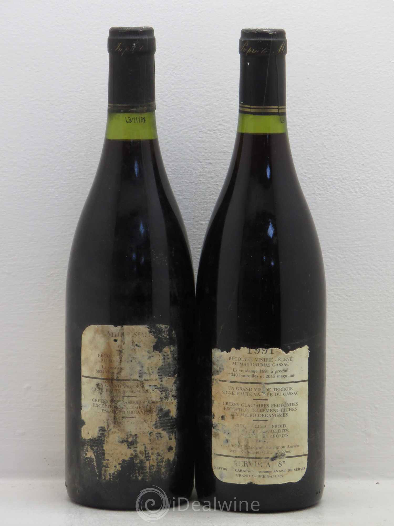 Saint-Guilhem-le-Désert - Cité d'Aniane Mas Daumas Gassac Famille Guibert de La Vaissière 1991 - Lot de 2 bouteilles - 1