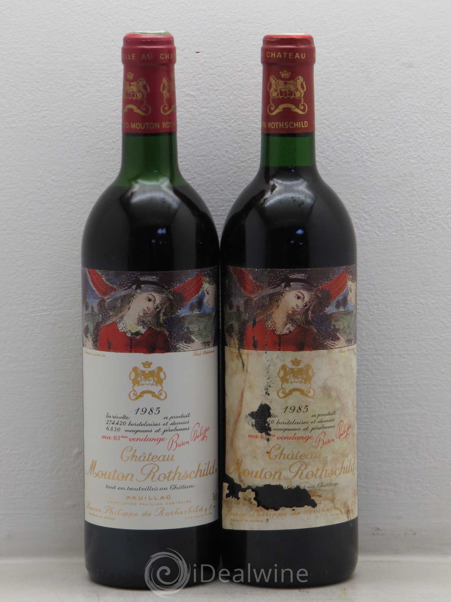 Château Mouton Rothschild 1er Grand Cru Classé 1985 - Lot de 2 bouteilles - 0