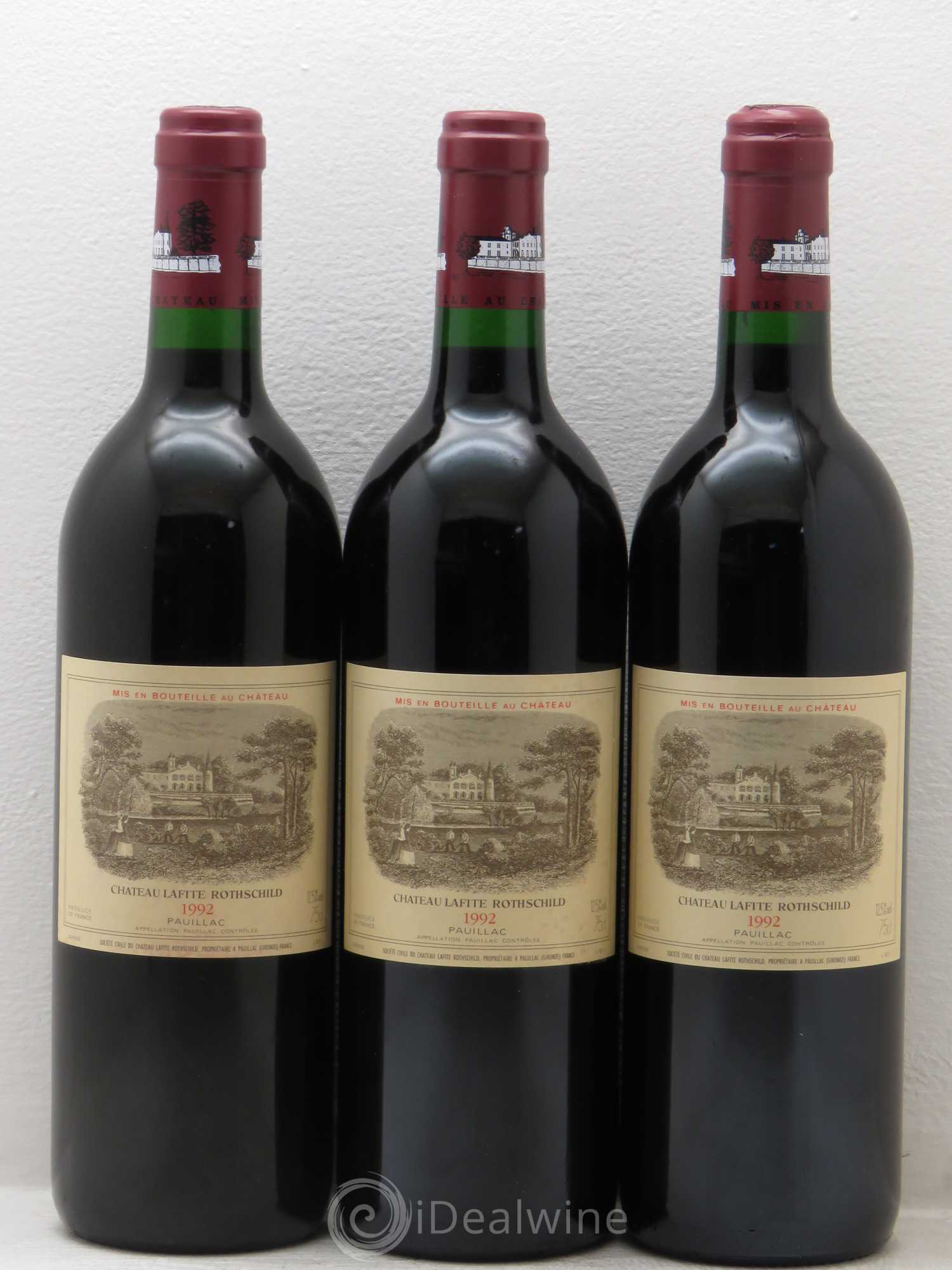 Château Lafite Rothschild 1er Grand Cru Classé 1992 - Lot de 3 bouteilles - 0