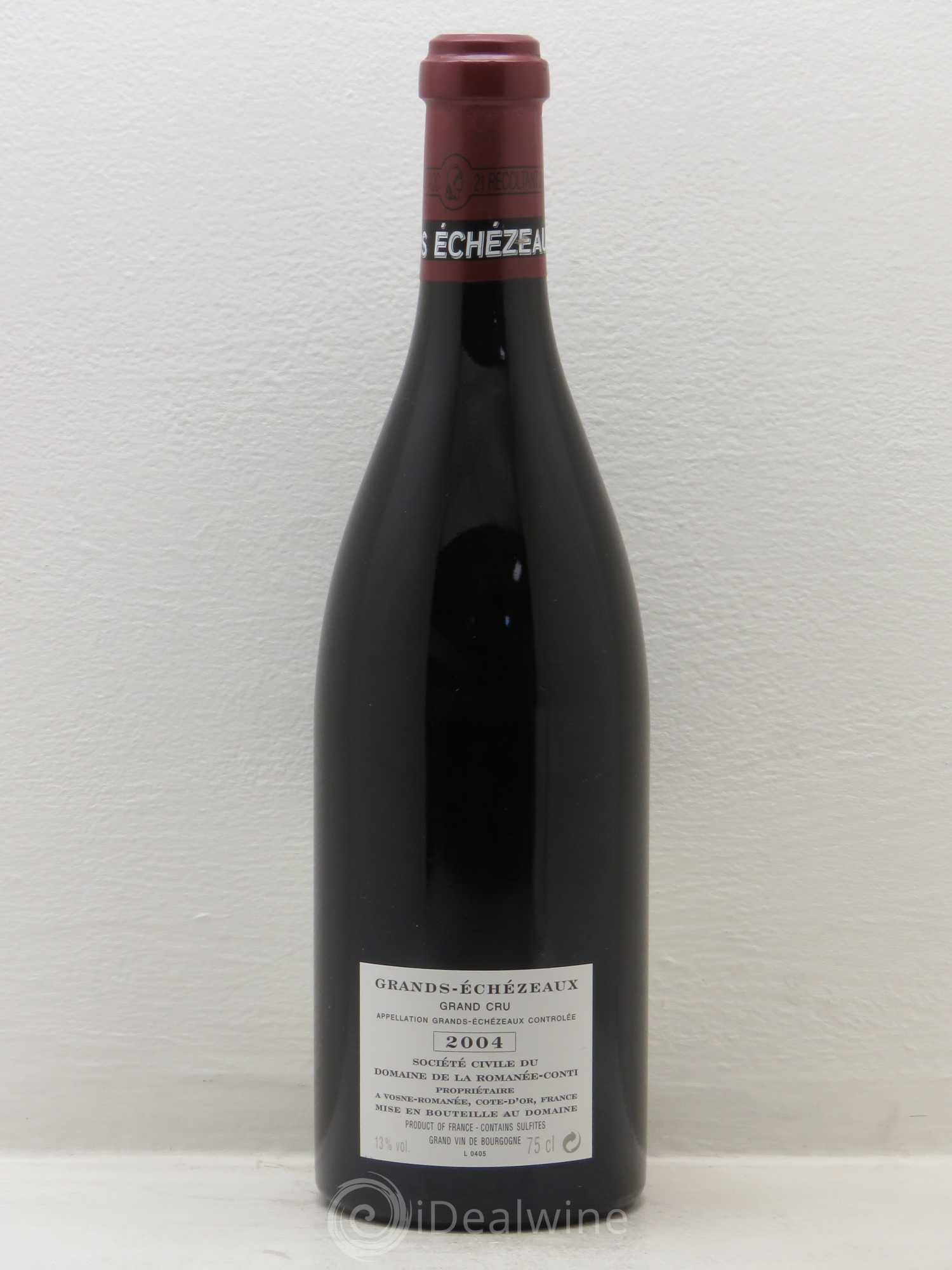 Grands-Echezeaux Grand Cru Domaine de la Romanée-Conti 2004 - Lot de 1 bouteille - 1