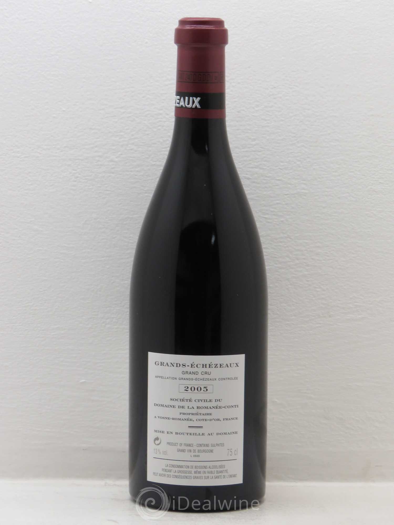Grands-Echezeaux Grand Cru Domaine de la Romanée-Conti 2005 - Lot de 1 bouteille - 1