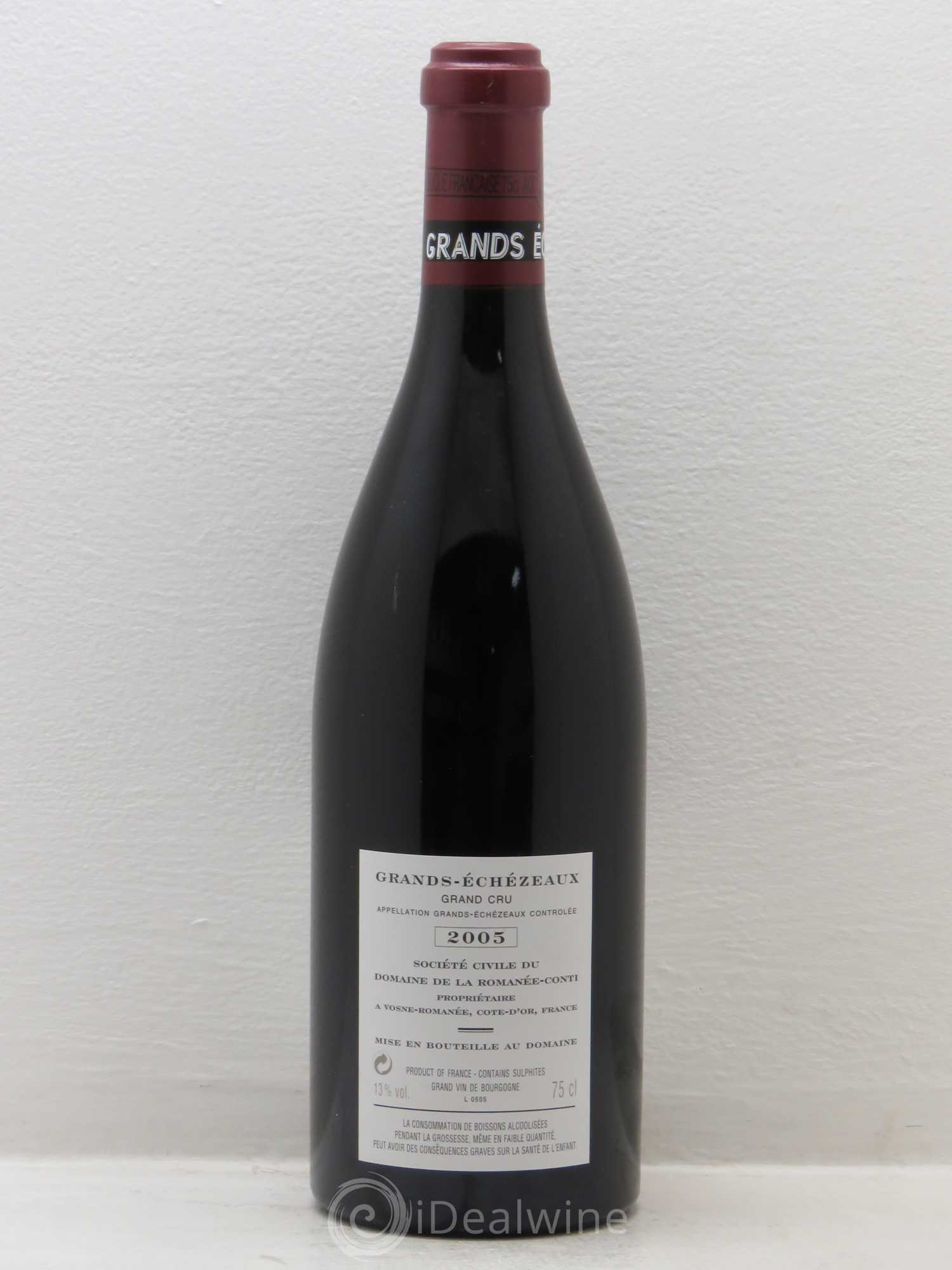 Grands-Echezeaux Grand Cru Domaine de la Romanée-Conti 2005 - Lot de 1 bouteille - 1