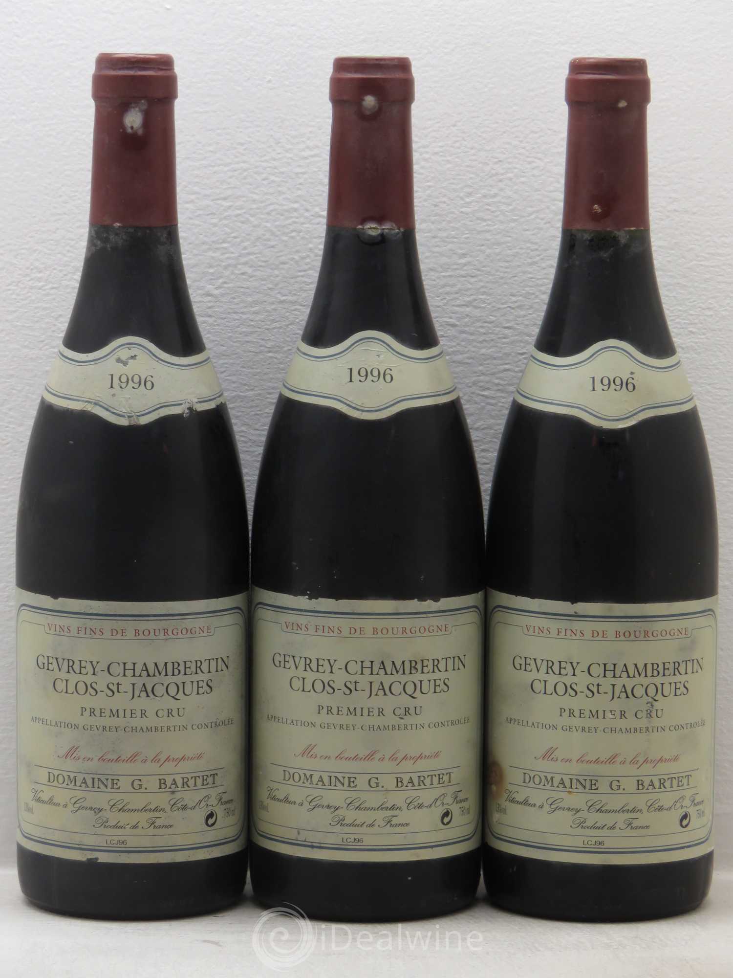 Gevrey-Chambertin 1er Cru Domaine G.Bartet 1996 - Posten von 3 Flaschen - 0