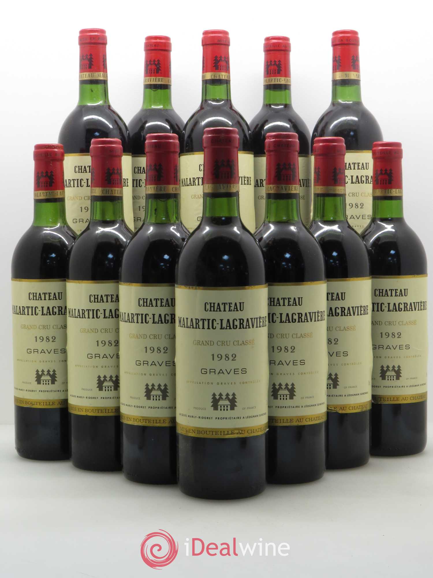 Château Malartic-Lagravière Cru Classé de Graves 1982 - Lot de 12 bouteilles - 0