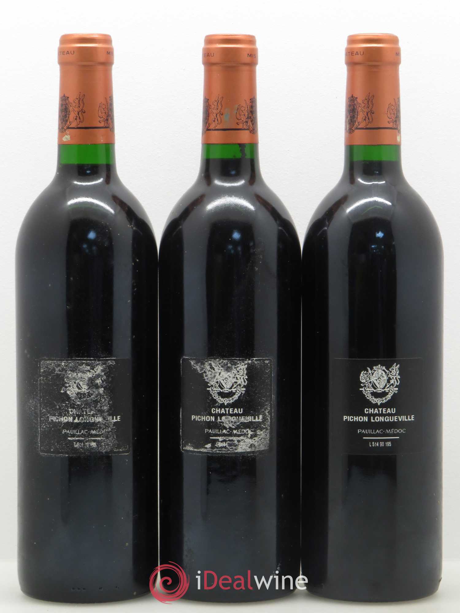 Pichon Longueville Baron 2ème Grand Cru Classé 1990 - Lot de 3 bouteilles - 1
