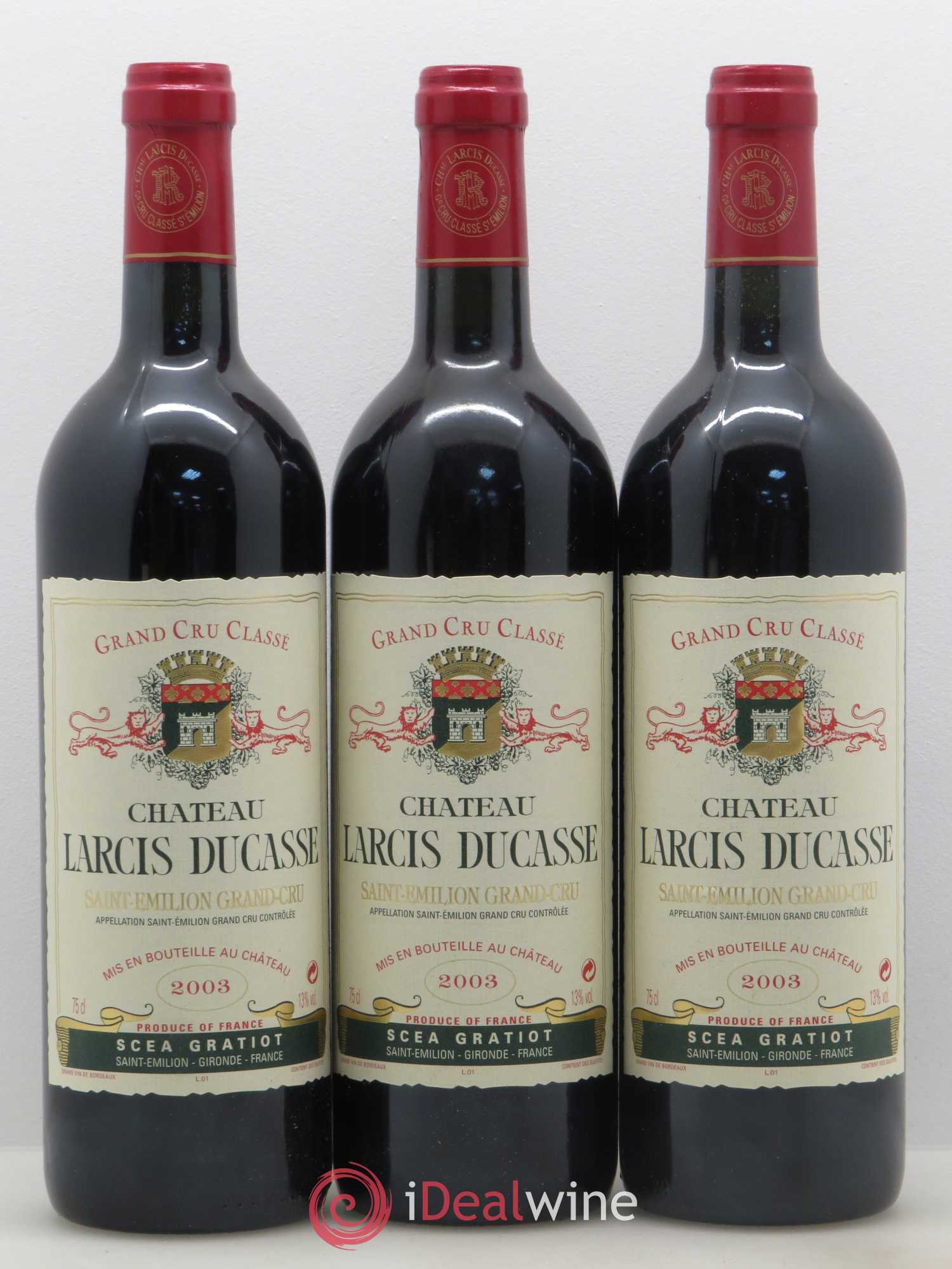 Château Larcis Ducasse 1er Grand Cru Classé B 2003 - Lot de 12 bouteilles - 1