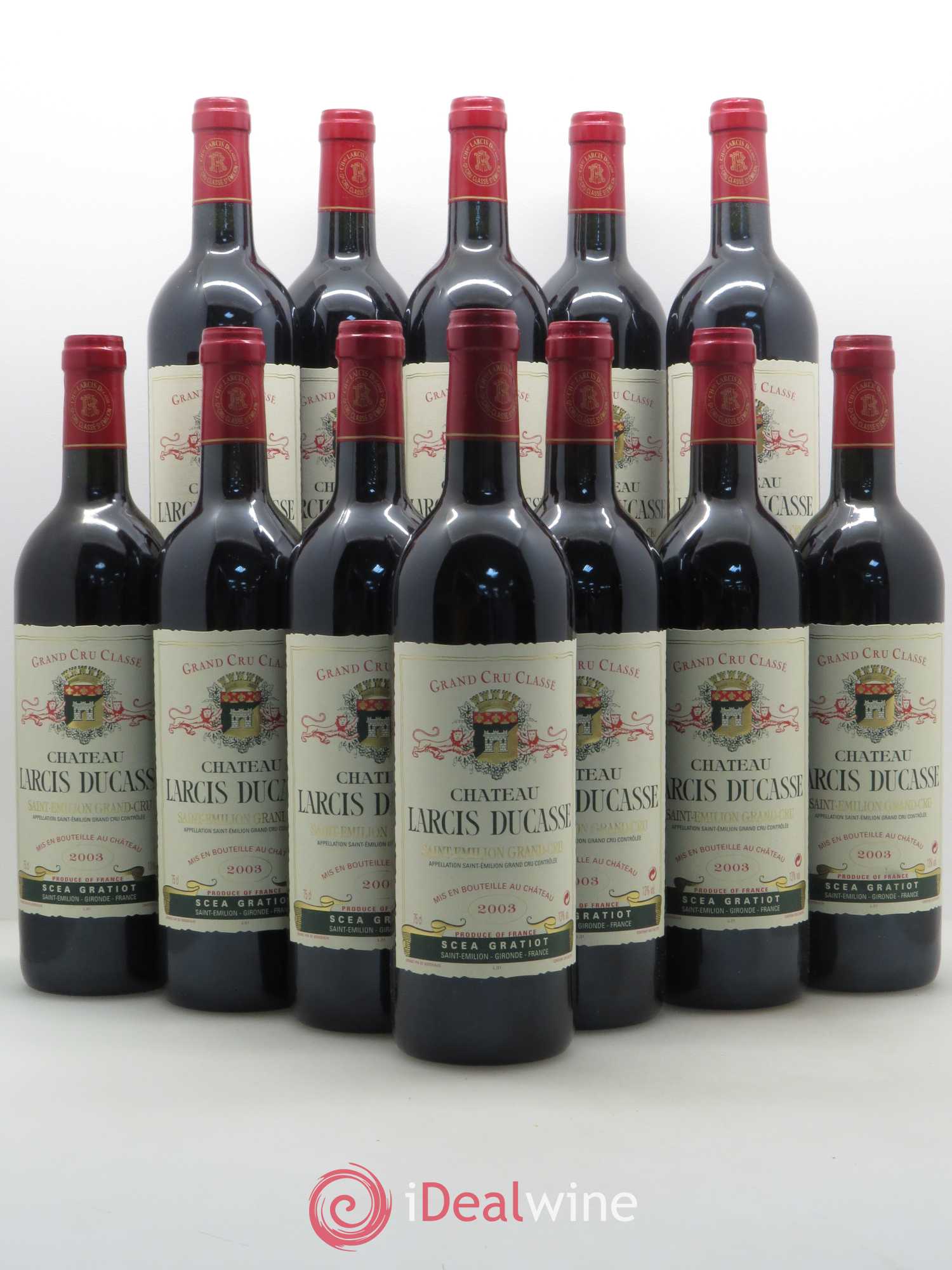 Château Larcis Ducasse 1er Grand Cru Classé B 2003 - Lot de 12 bouteilles - 0