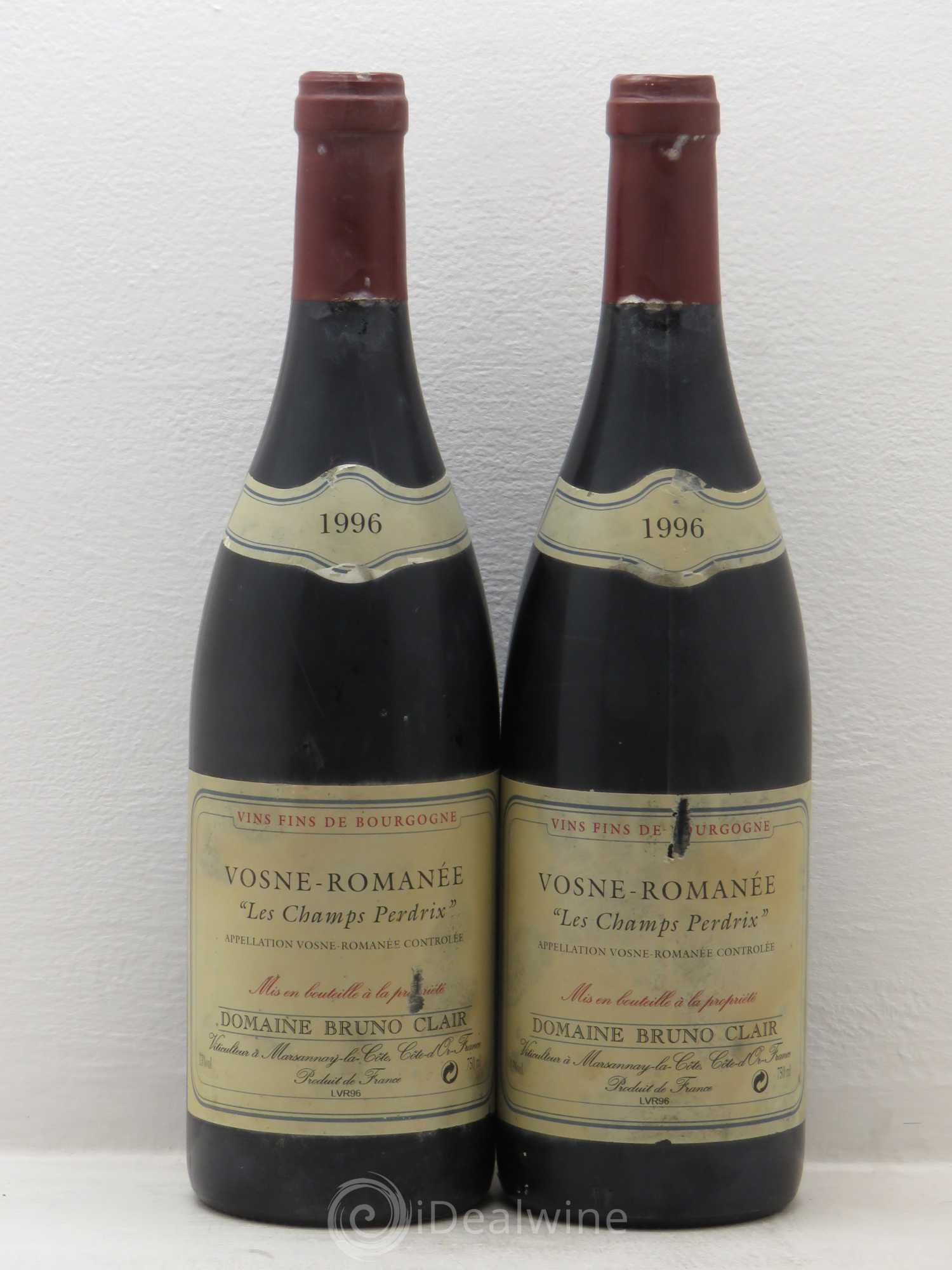 Vosne-Romanée Les Champs Perdrix Bruno Clair (Domaine) 1996 - Lot de 2 bouteilles - 0
