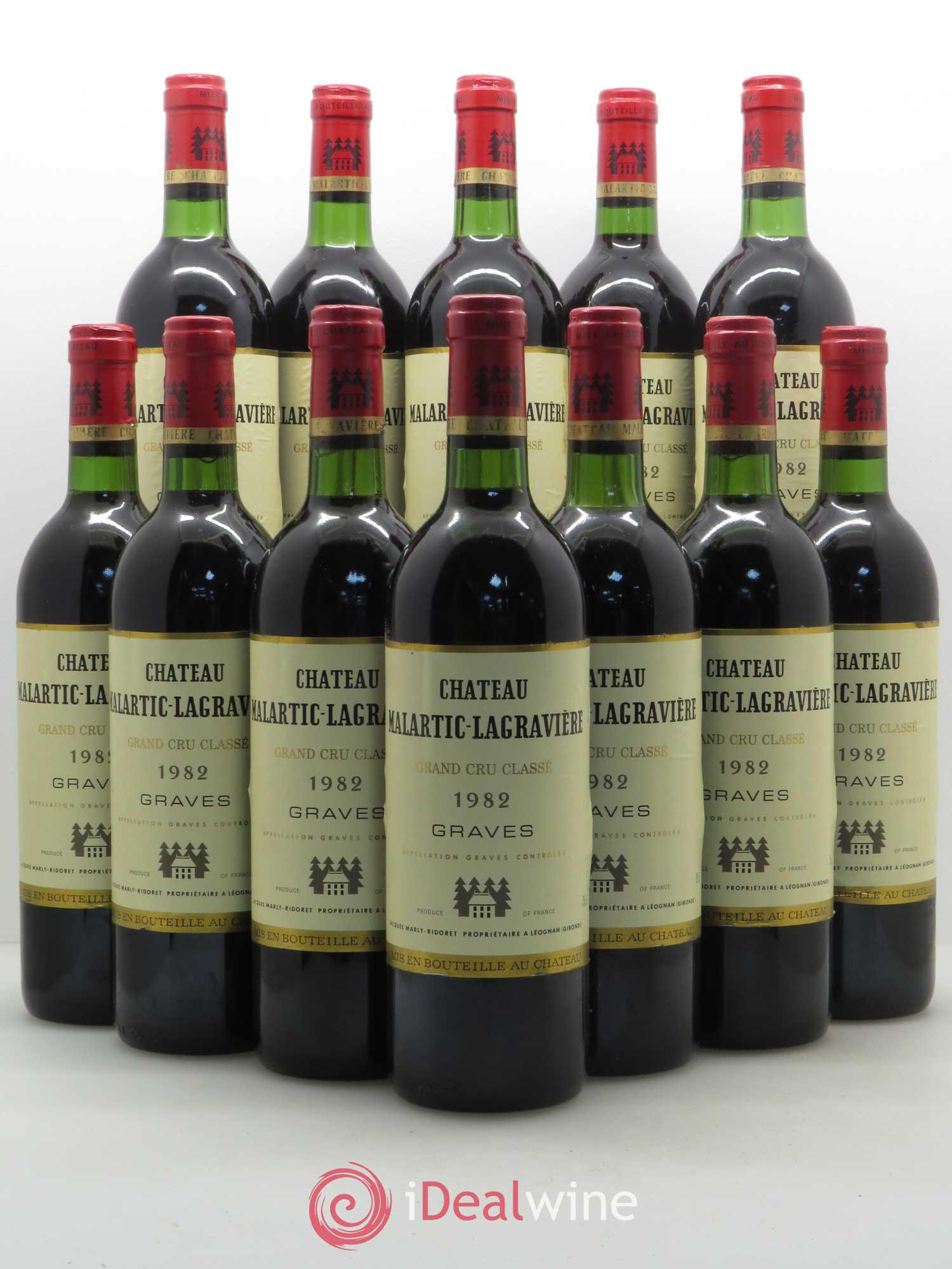 Château Malartic-Lagravière Cru Classé de Graves 1982 - Lot de 12 bouteilles - 0