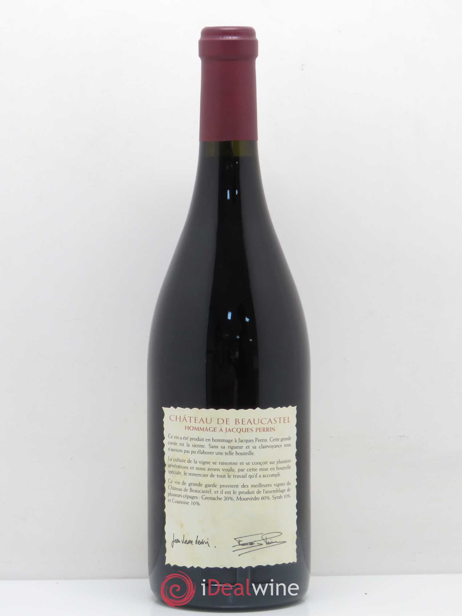 Châteauneuf-du-Pape Château de Beaucastel Hommage à Jacques Perrin Famille Perrin 1999 - Lot de 1 bouteille - 1